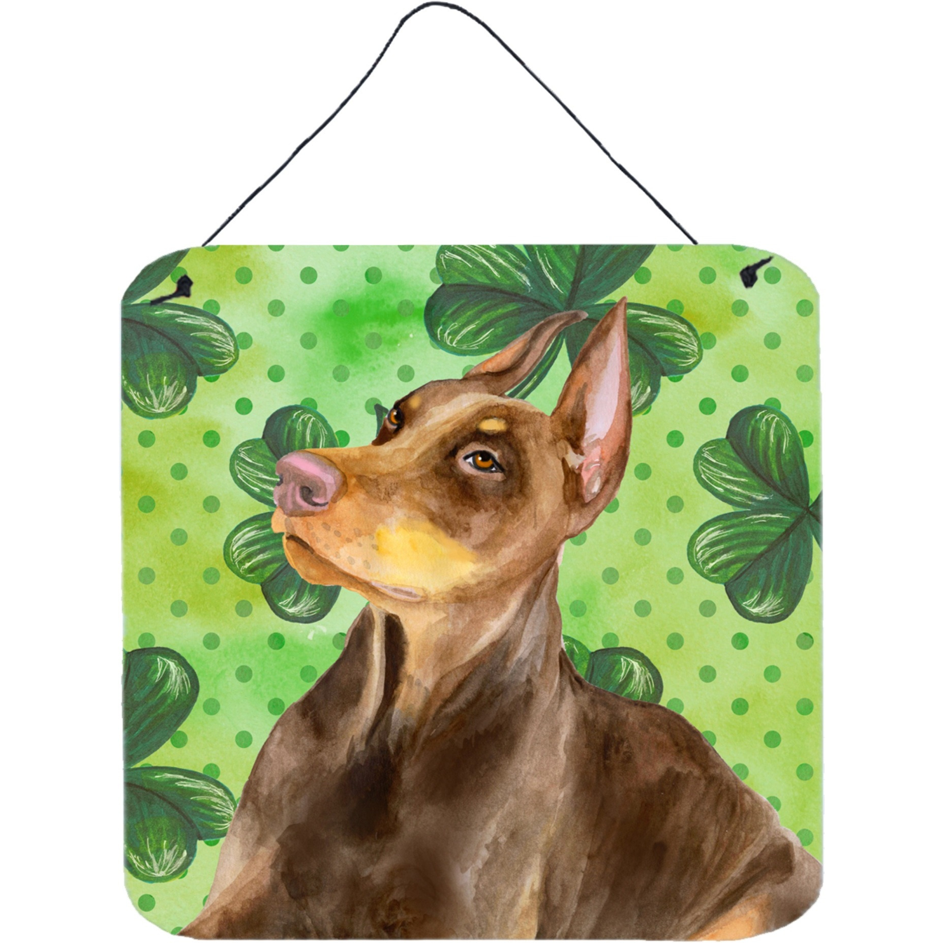 &quotCaroline's Treasures Doberman Pinscher Metal Print, 6h x 6w, St Patrick's Day"