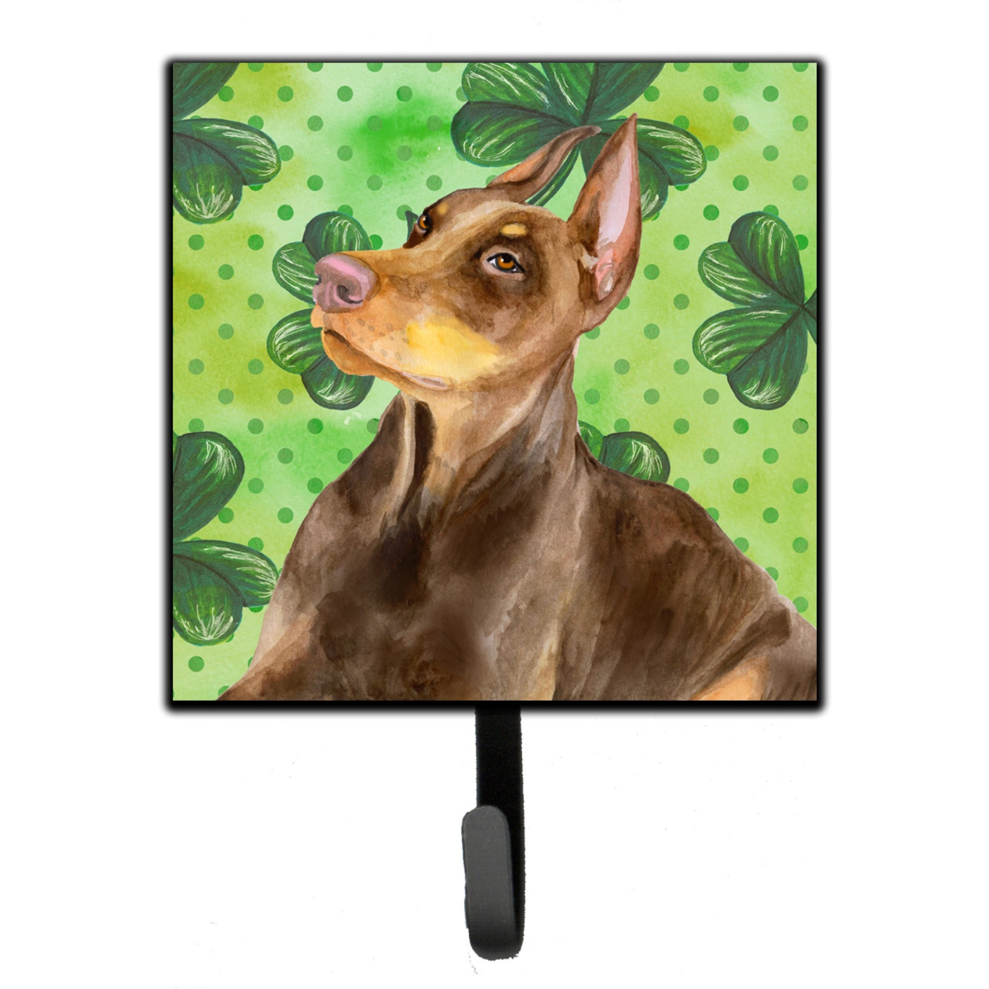 &quotCaroline's Treasures Doberman Pinscher St Patrick's Wall Hook, Small, Multicolor"