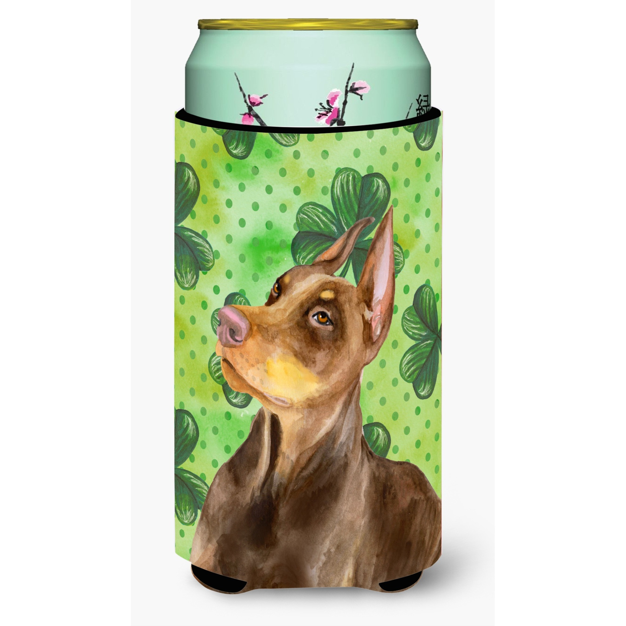 &quotCaroline's Treasures Doberman Pinscher St Patrick's Decorative Can Hugger, Tall Boy, Multicolor"