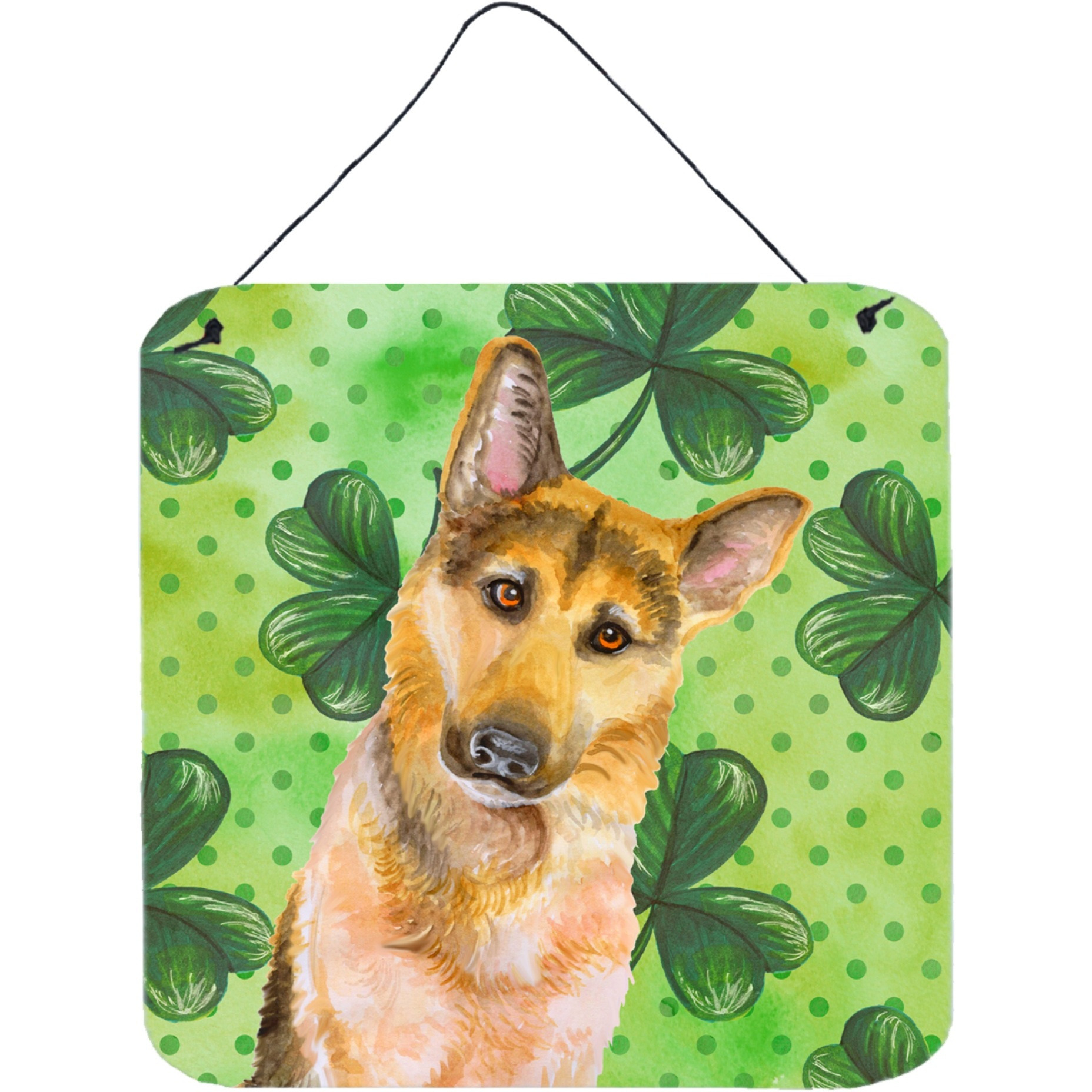 &quotCaroline's Treasures German Shepherd 2 Metal Print, 6h x 6w, St Patrick's Day"