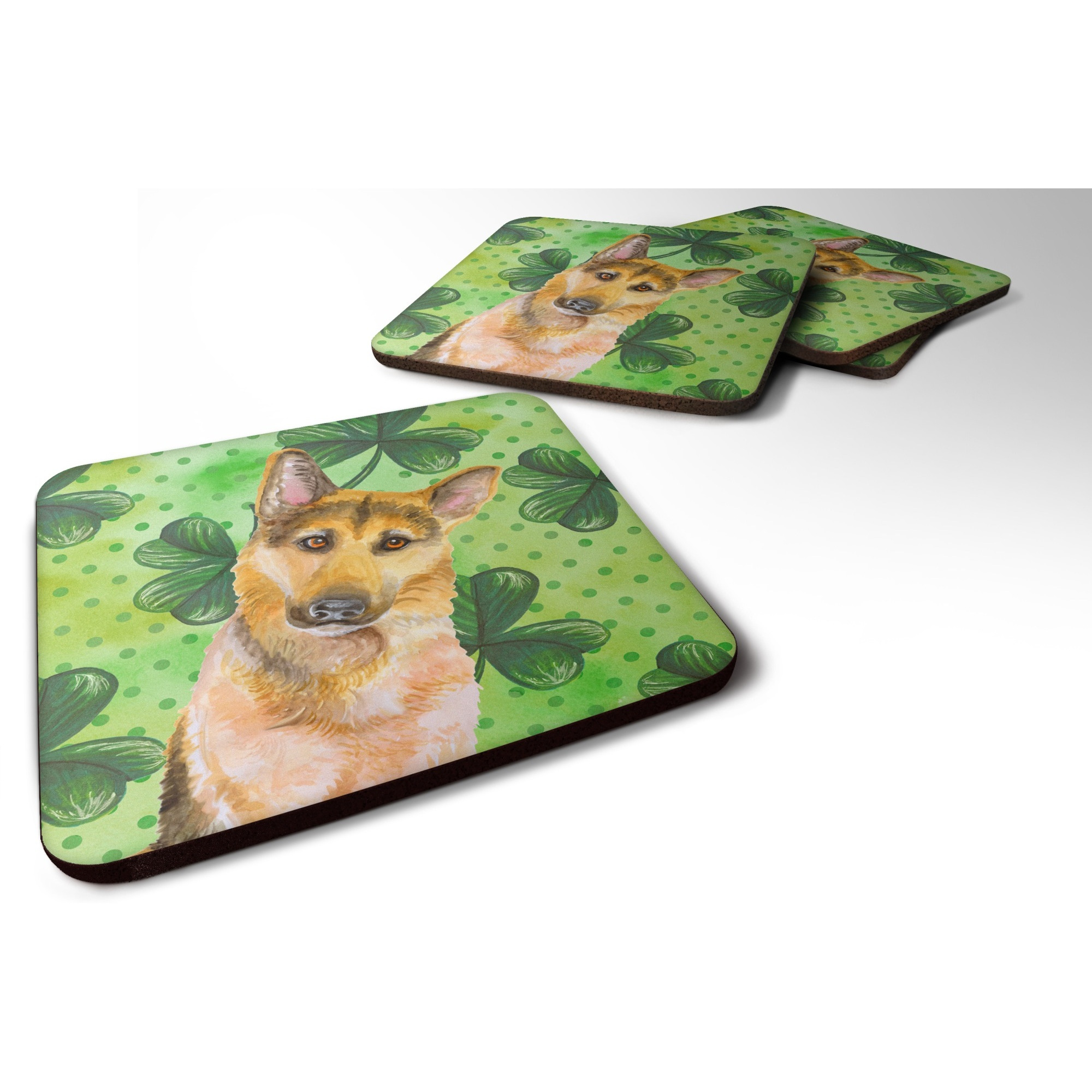 &quotCaroline's Treasures German Shepherd 2 St Patrick's Decorative coasters, Multicolor"