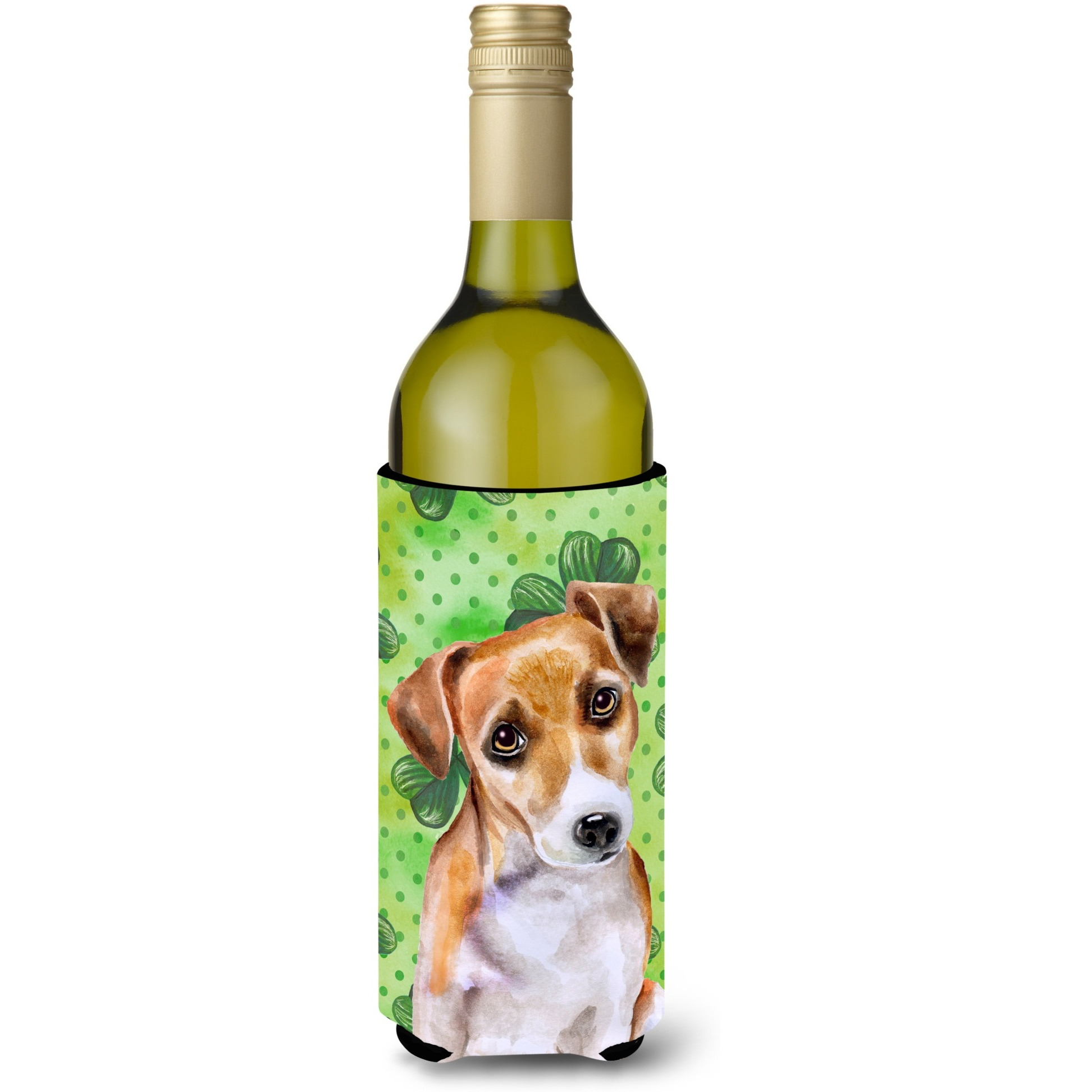 &quotCaroline's Treasures Jack Russell Terrier 2 St Patrick's Decorative Bottle Hugger, 750ml, Multicolor"