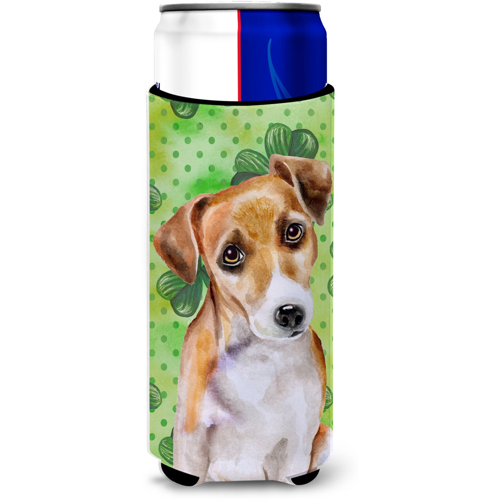 &quotCaroline's Treasures Jack Russell Terrier 2 St Patrick's Decorative Can Hugger, Slim, Multicolor"