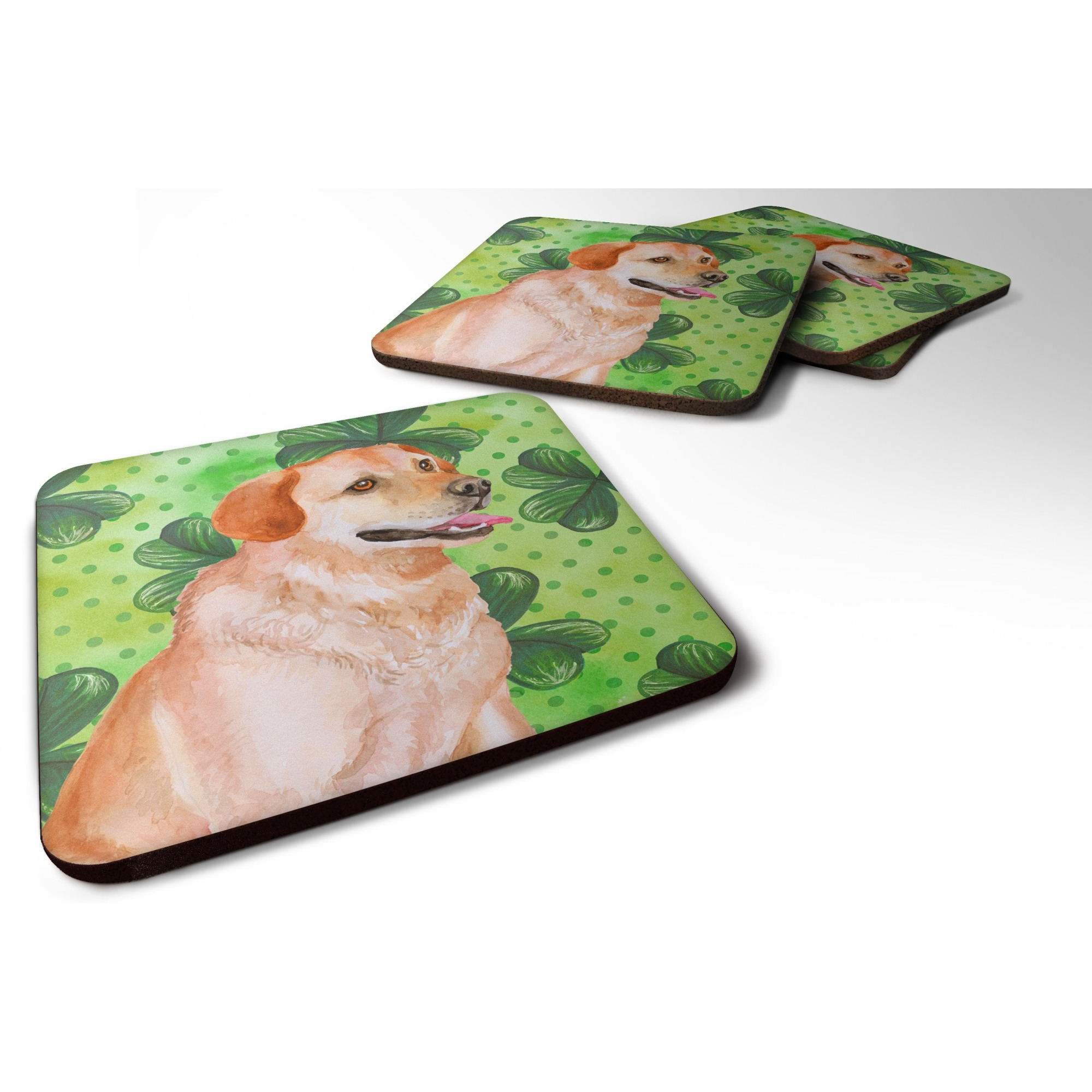 &quotCaroline's Treasures Labrador Retriever St Patrick's Decorative coasters, Multicolor"