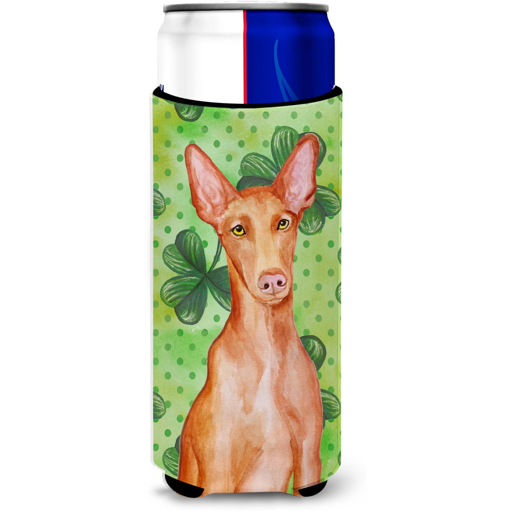 &quotCaroline's Treasures Pharaoh Hound St Patrick's Decorative Can Hugger, Slim, Multicolor"