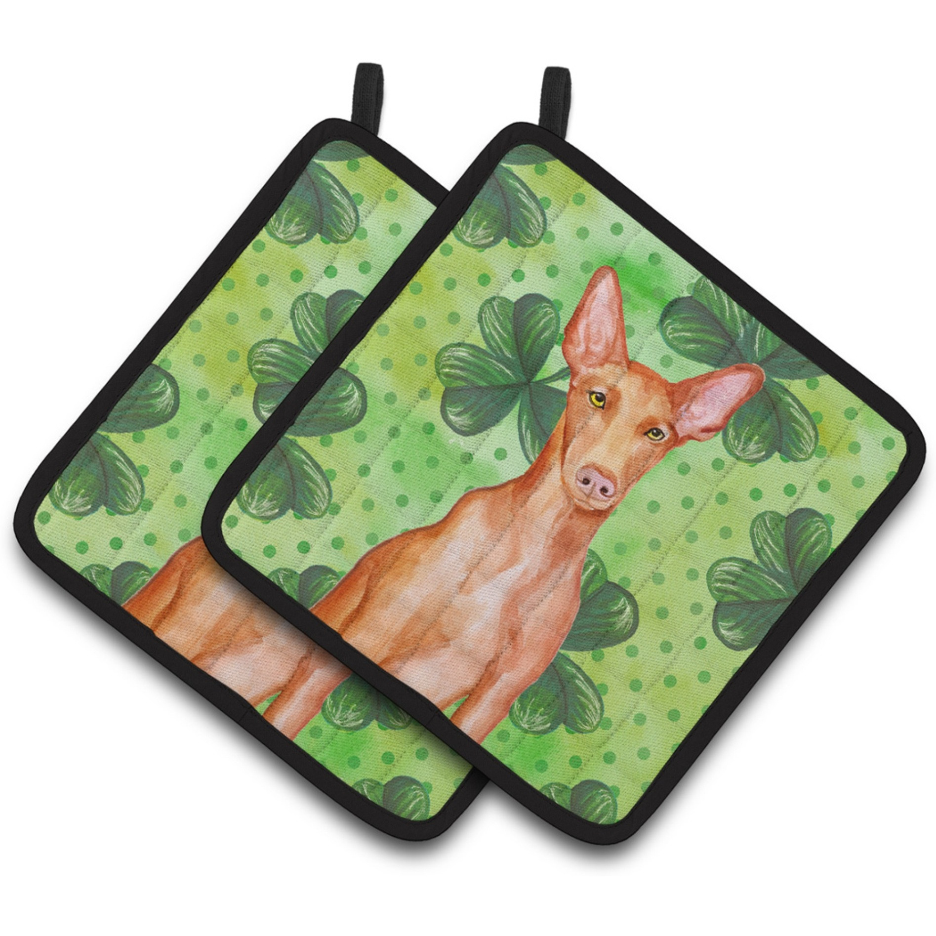 &quotCaroline's Treasures Pharaoh Hound Decorated pot holder, 7.5H x 7.5W, St Patrick's Day"