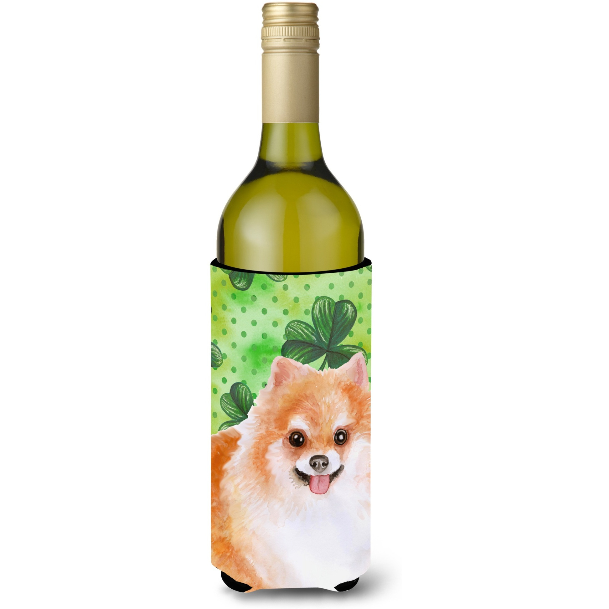 &quotCaroline's Treasures Pomeranian 2 St Patrick's Decorative Bottle Hugger, 750ml, Multicolor"