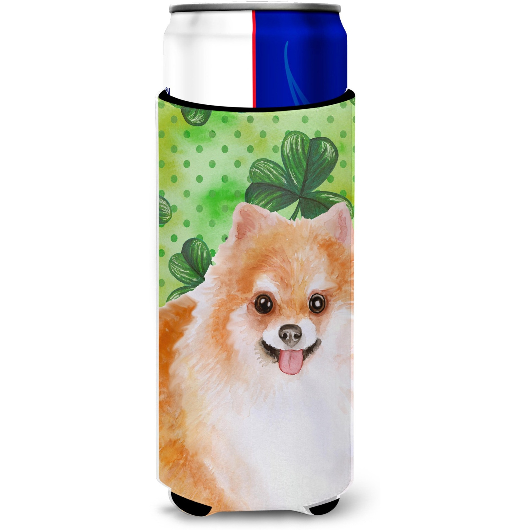 &quotCaroline's Treasures Pomeranian 2 St Patrick's Decorative Can Hugger, Slim, Multicolor"