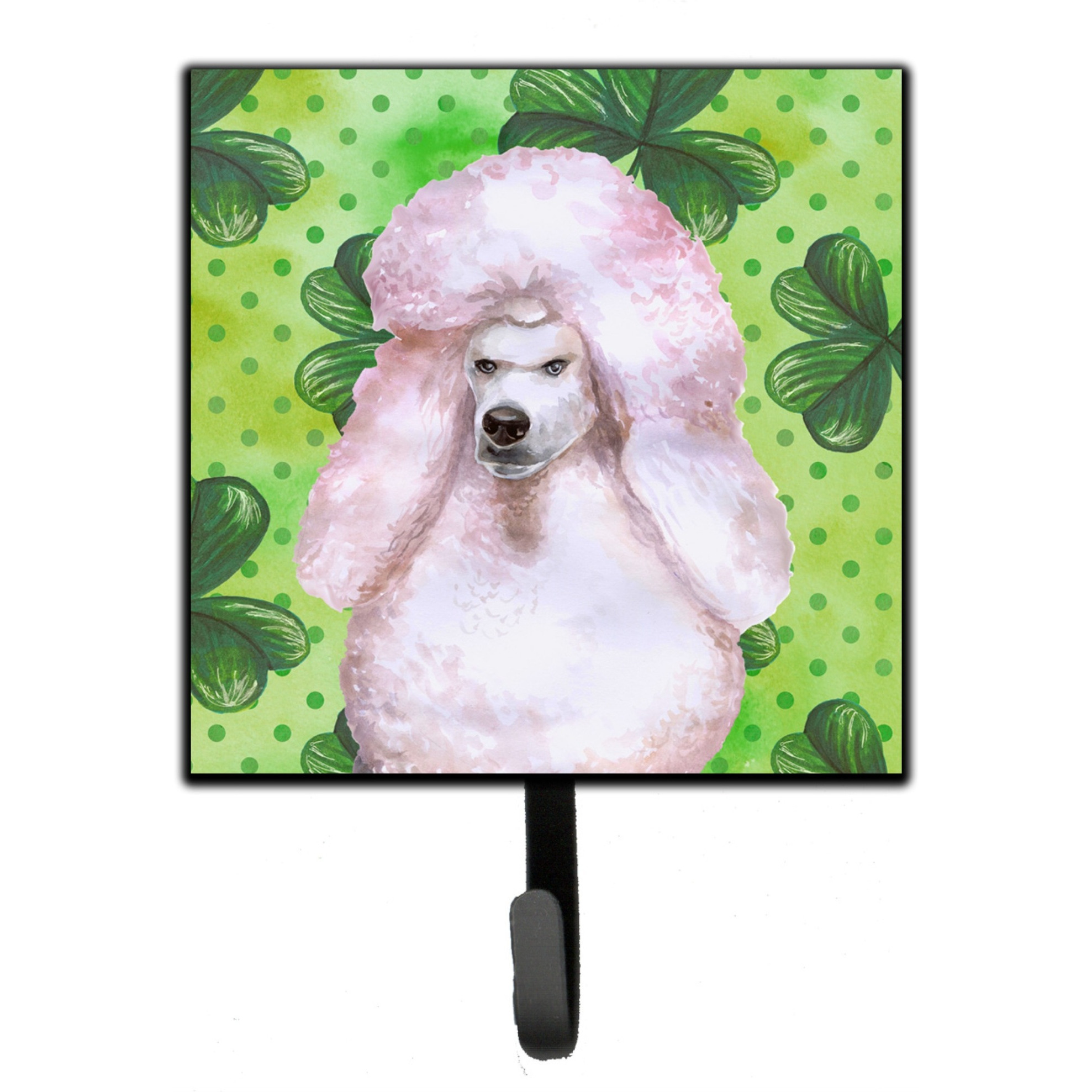 &quotCaroline's Treasures White Standard Poodle St Patrick's Wall Hook, Small, Multicolor"