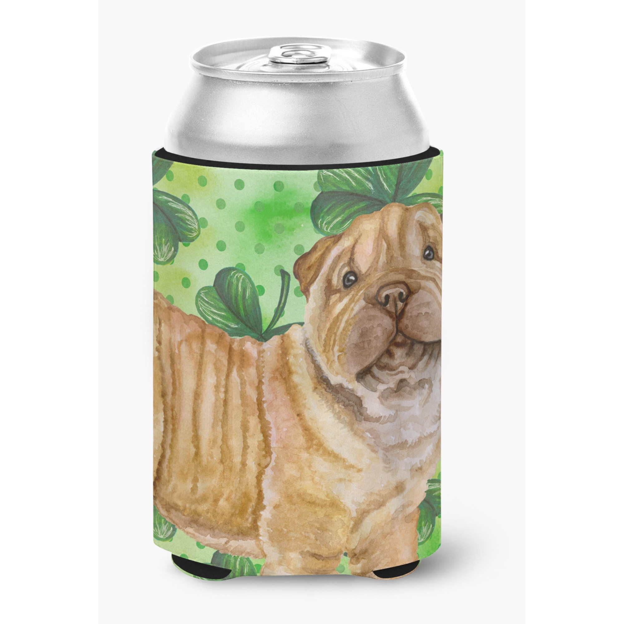 &quotCaroline's Treasures Shar Pei Puppy St Patrick's Decorative Can Hugger, Multicolor"