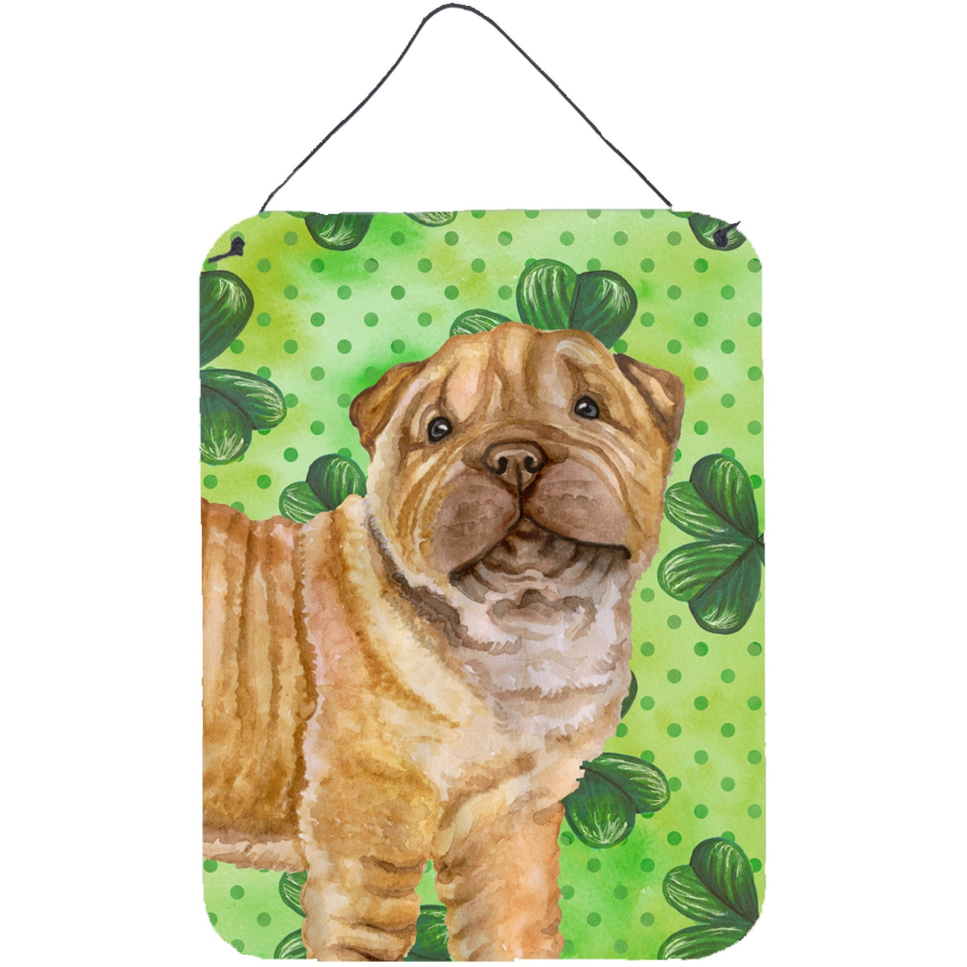 &quotCaroline's Treasures Shar Pei Puppy St Patrick's Metal Print, 16"" x 12"", Multicolor"