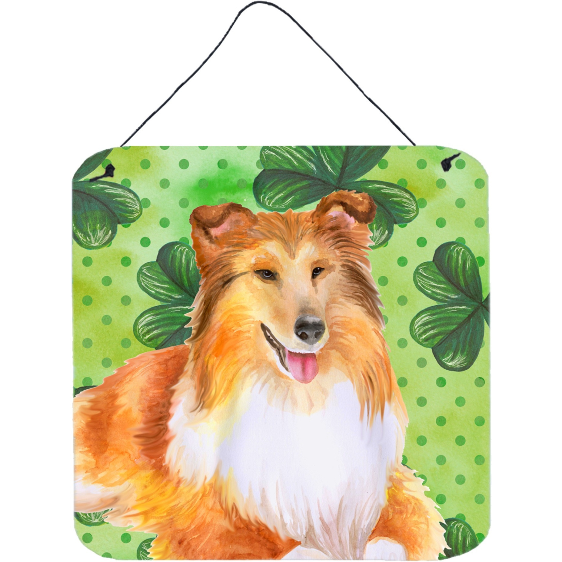 &quotCaroline's Treasures Sheltie Metal Print, 6h x 6w, St Patrick's Day"