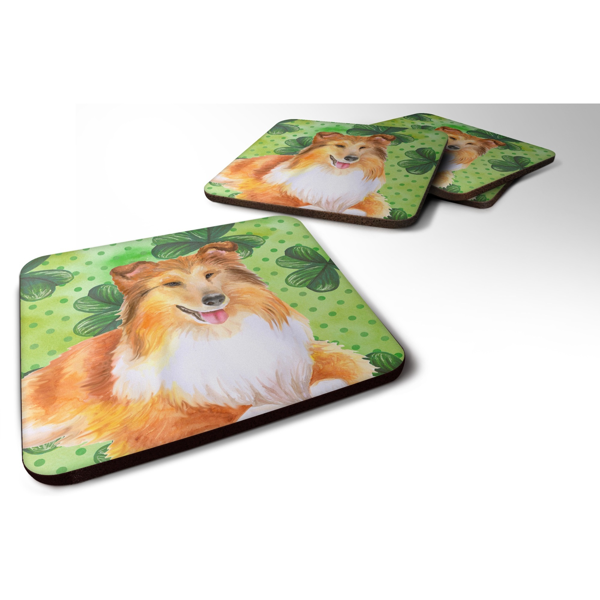 &quotCaroline's Treasures Sheltie St Patrick's Decorative coasters, Multicolor"