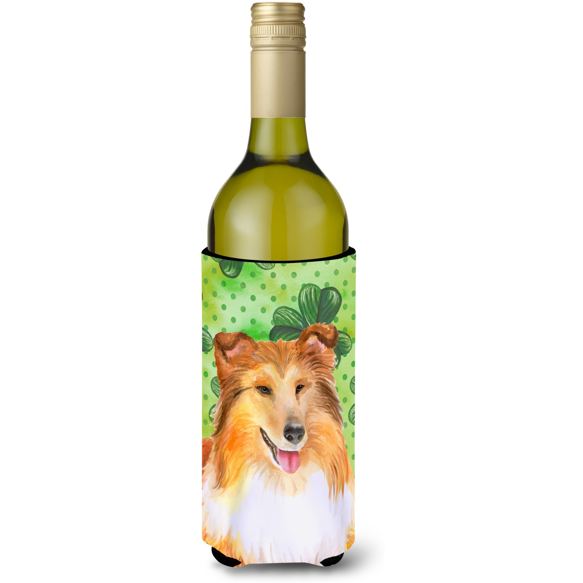 &quotCaroline's Treasures Sheltie St Patrick's Decorative Bottle Hugger, 750ml, Multicolor"