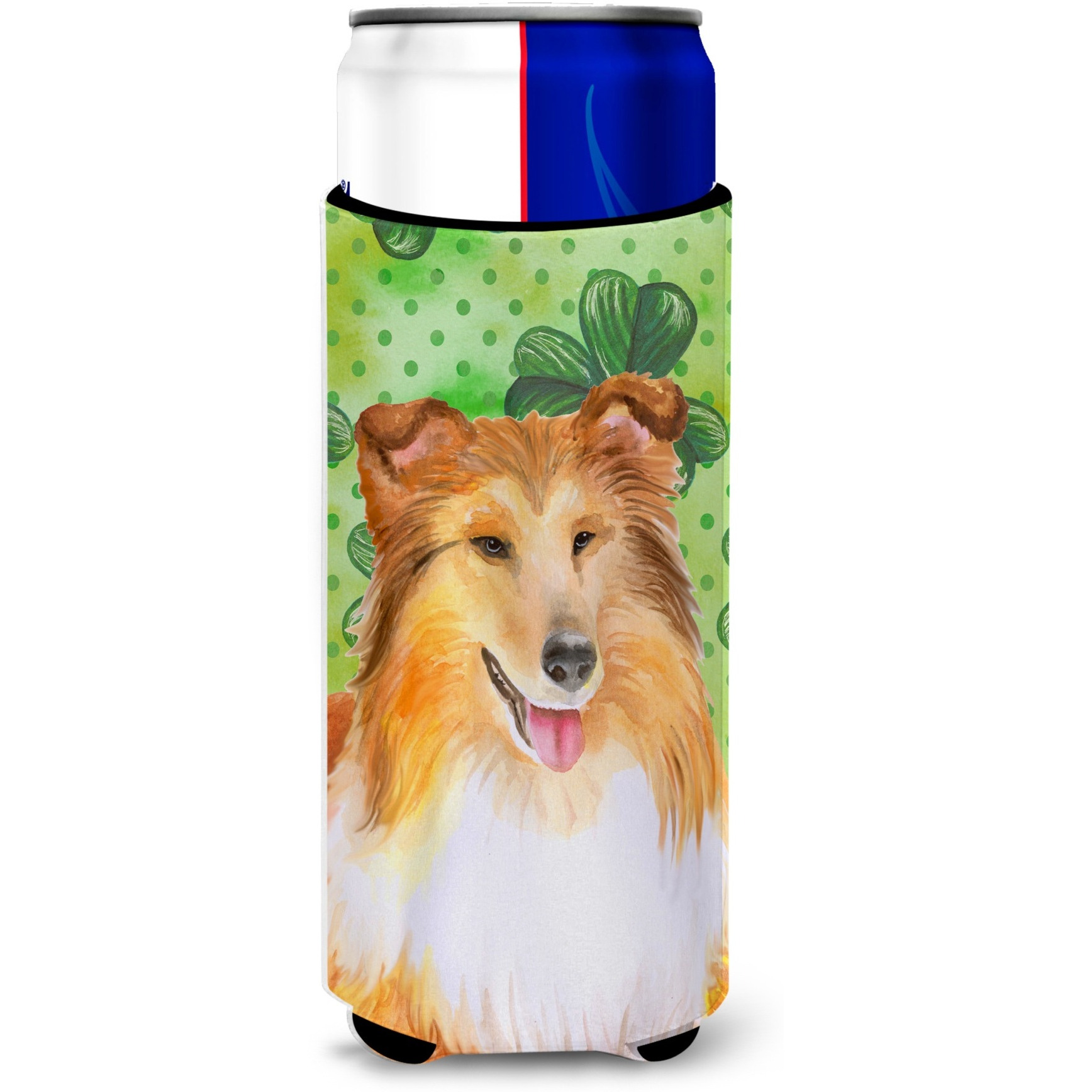 &quotCaroline's Treasures Sheltie St Patrick's Decorative Can Hugger, Slim, Multicolor"