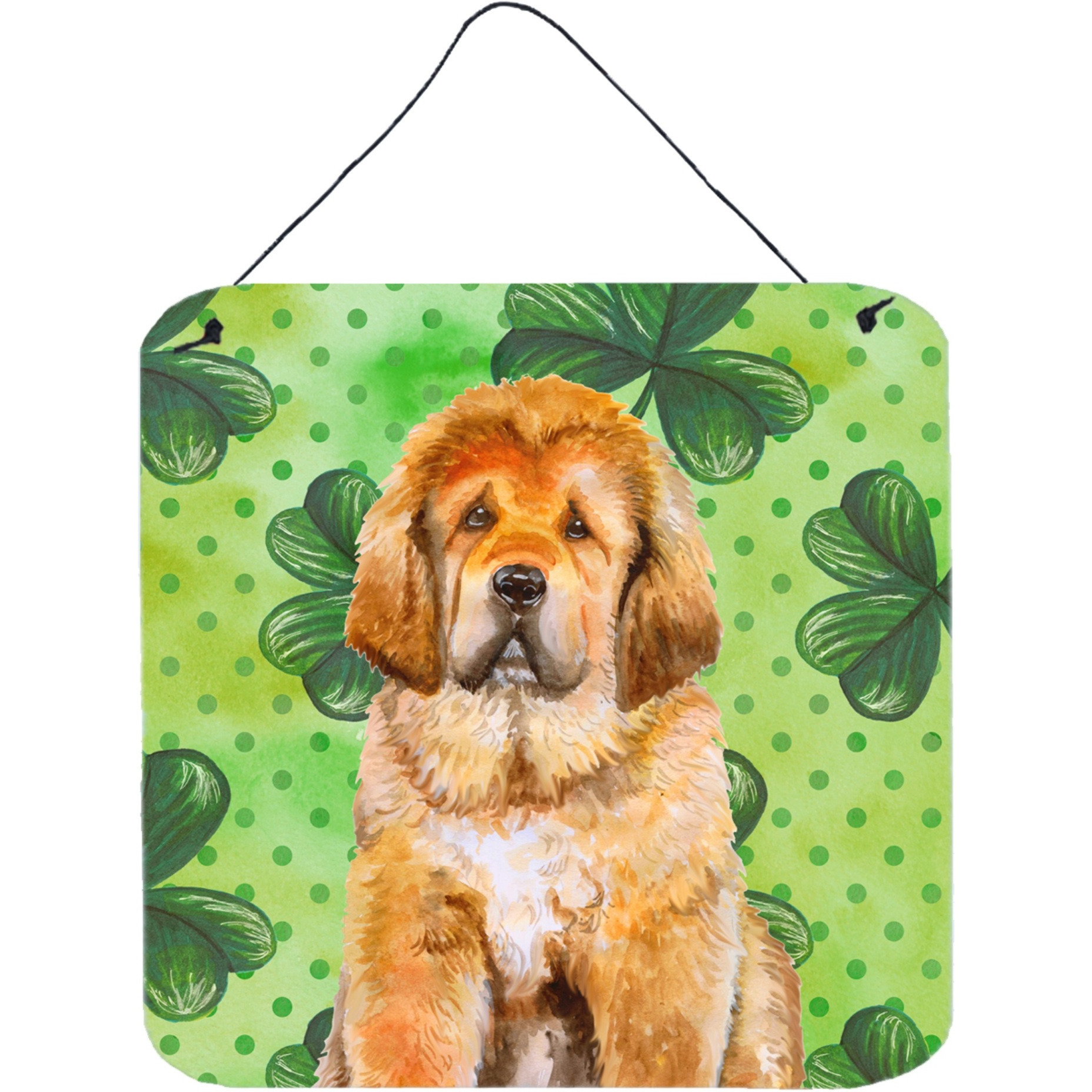 &quotCaroline's Treasures Tibetan Mastiff Metal Print, 6h x 6w, St Patrick's Day"
