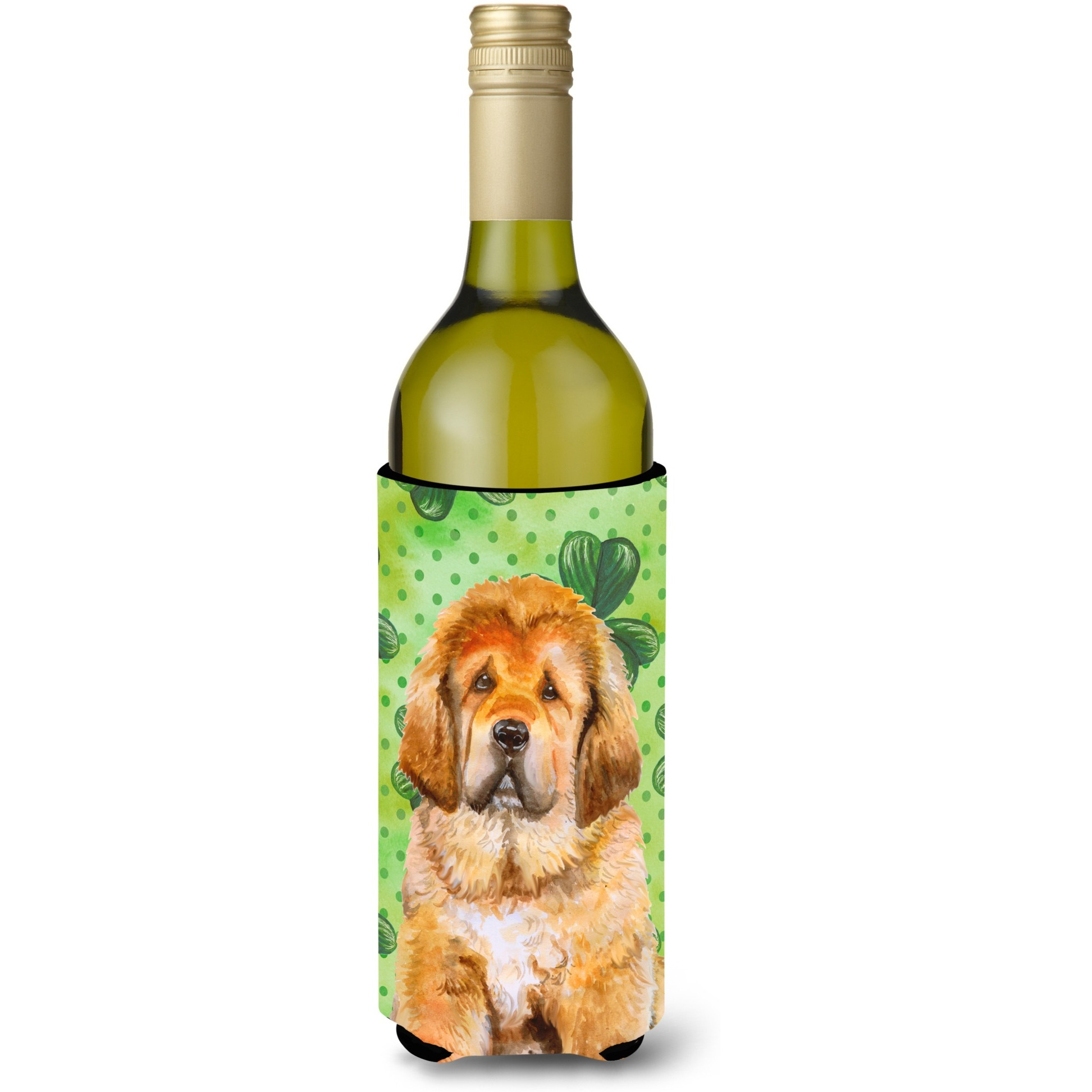 &quotCaroline's Treasures Tibetan Mastiff St Patrick's Decorative Bottle Hugger, 750ml, Multicolor"
