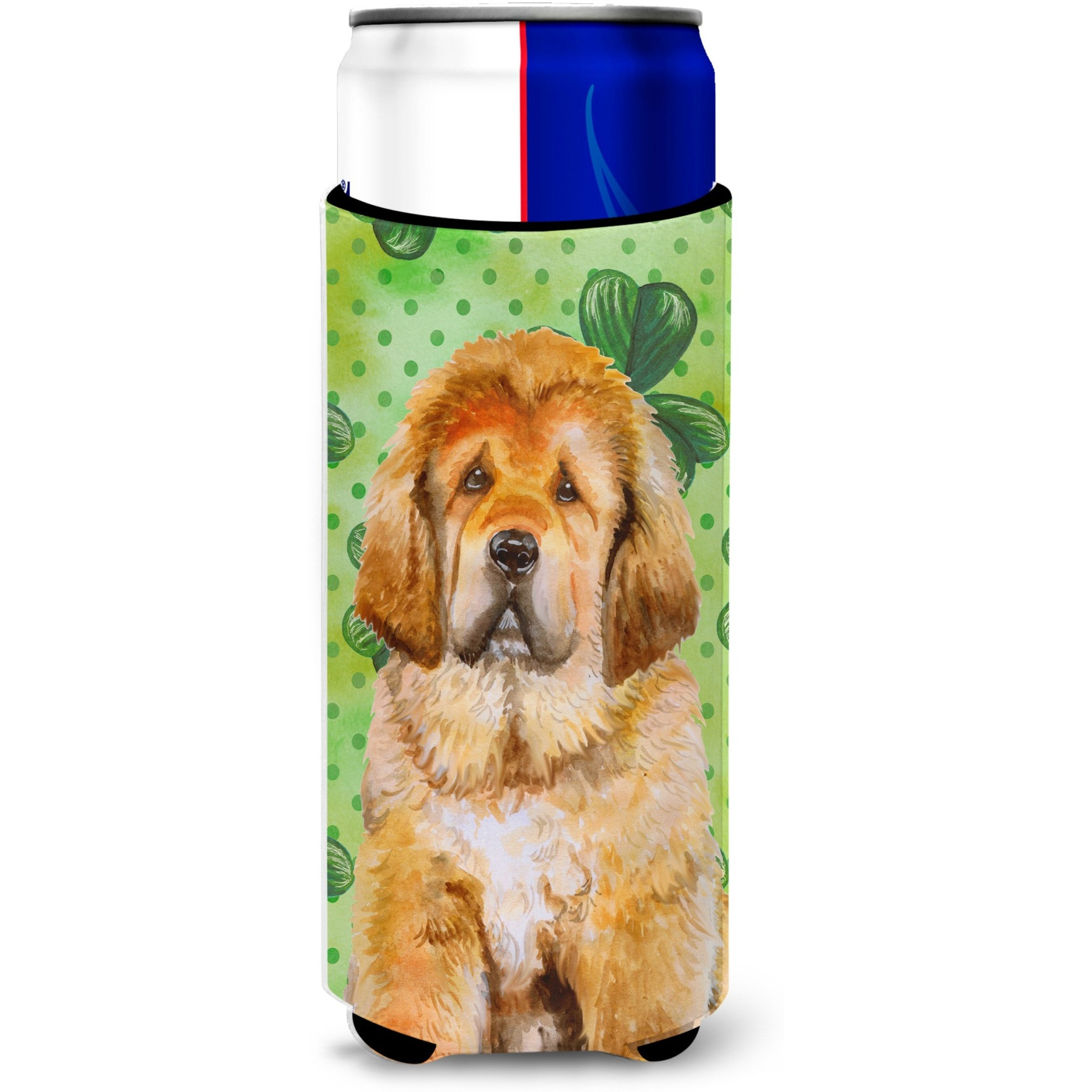 &quotCaroline's Treasures Tibetan Mastiff St Patrick's Decorative Can Hugger, Slim, Multicolor"