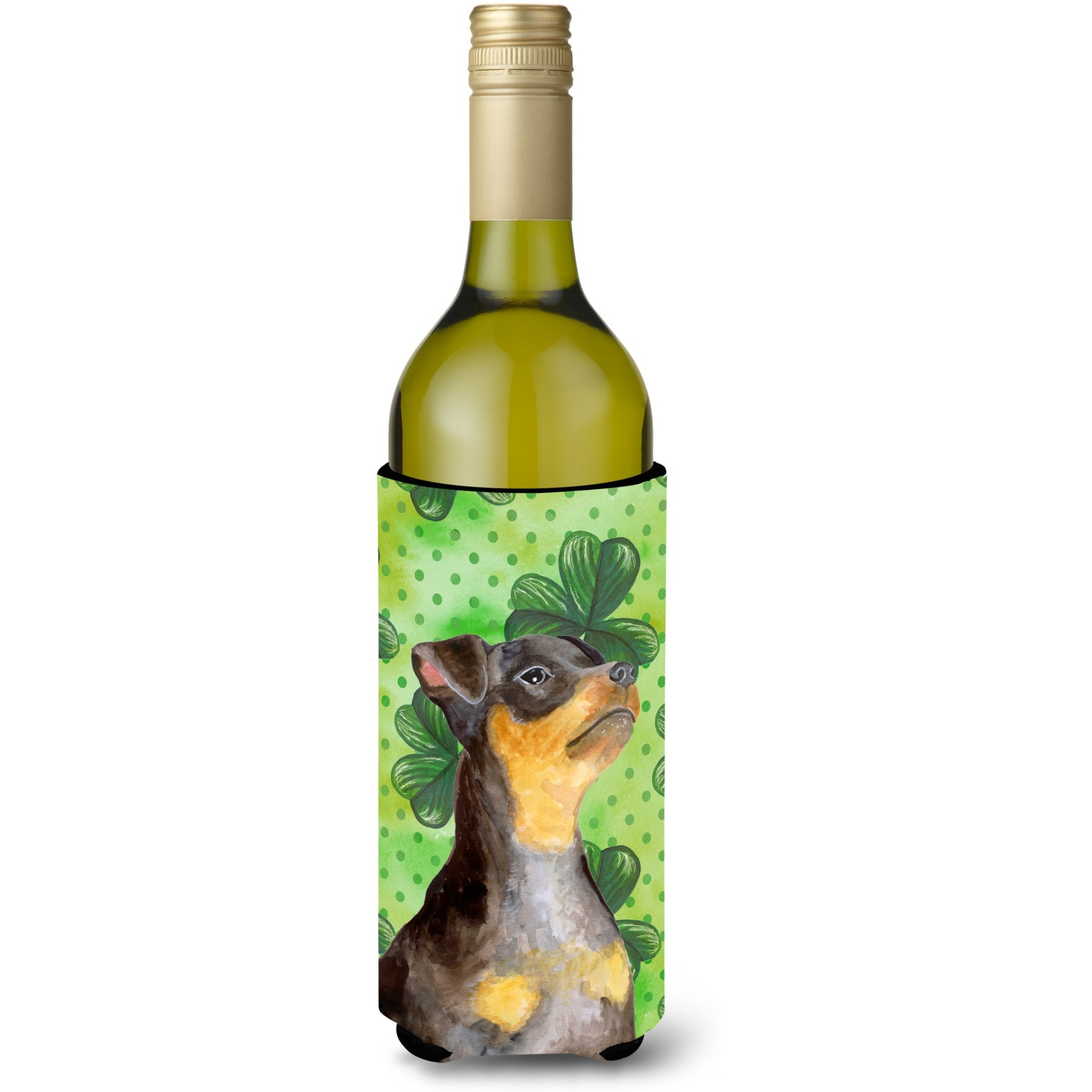 &quotCaroline's Treasures Miniature Pinscher 2 St Patrick's Decorative Bottle Hugger, 750ml, Multicolor"