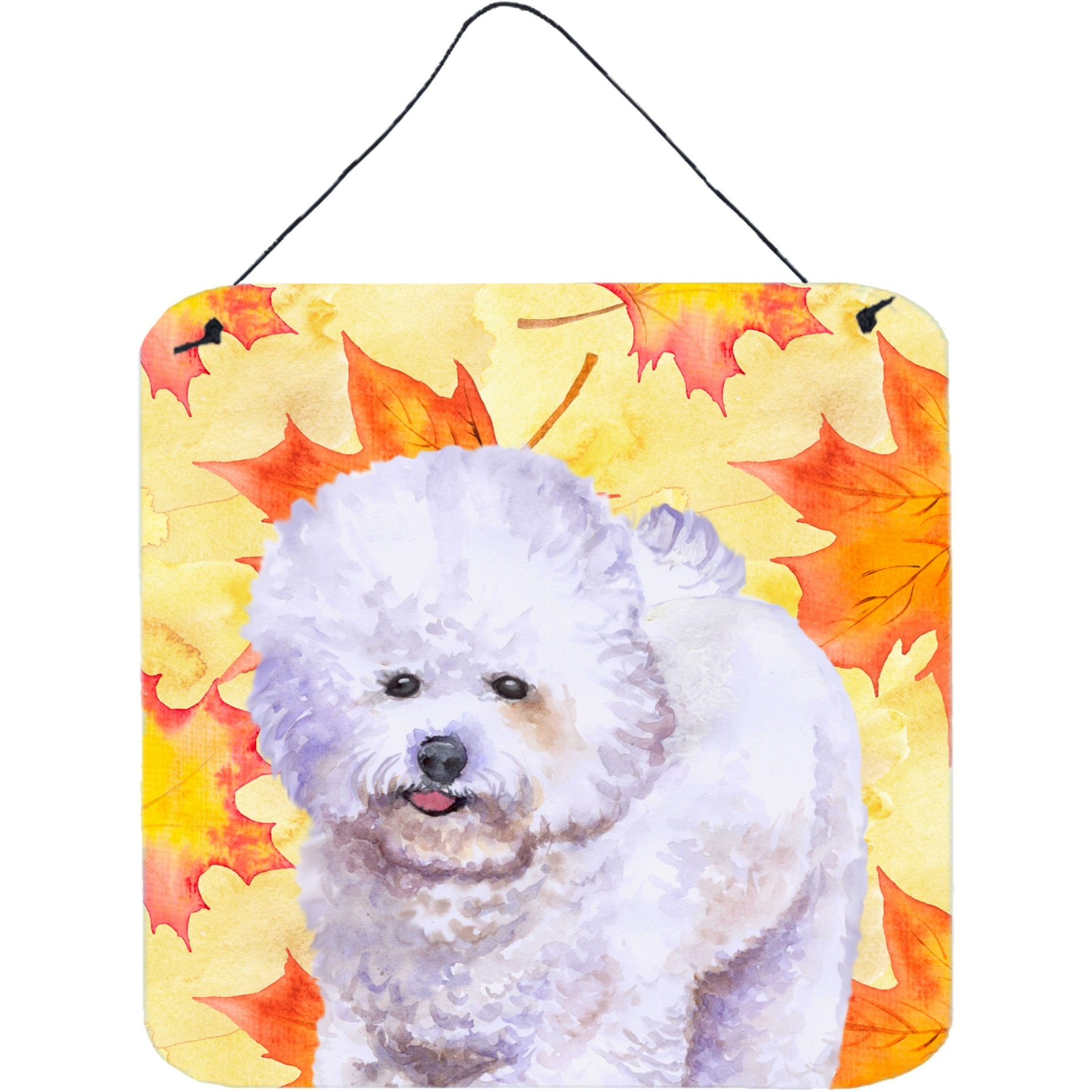 &quotCaroline's Treasures Bichon Frise Metal Print, 6h x 6w, Fall Leaves"
