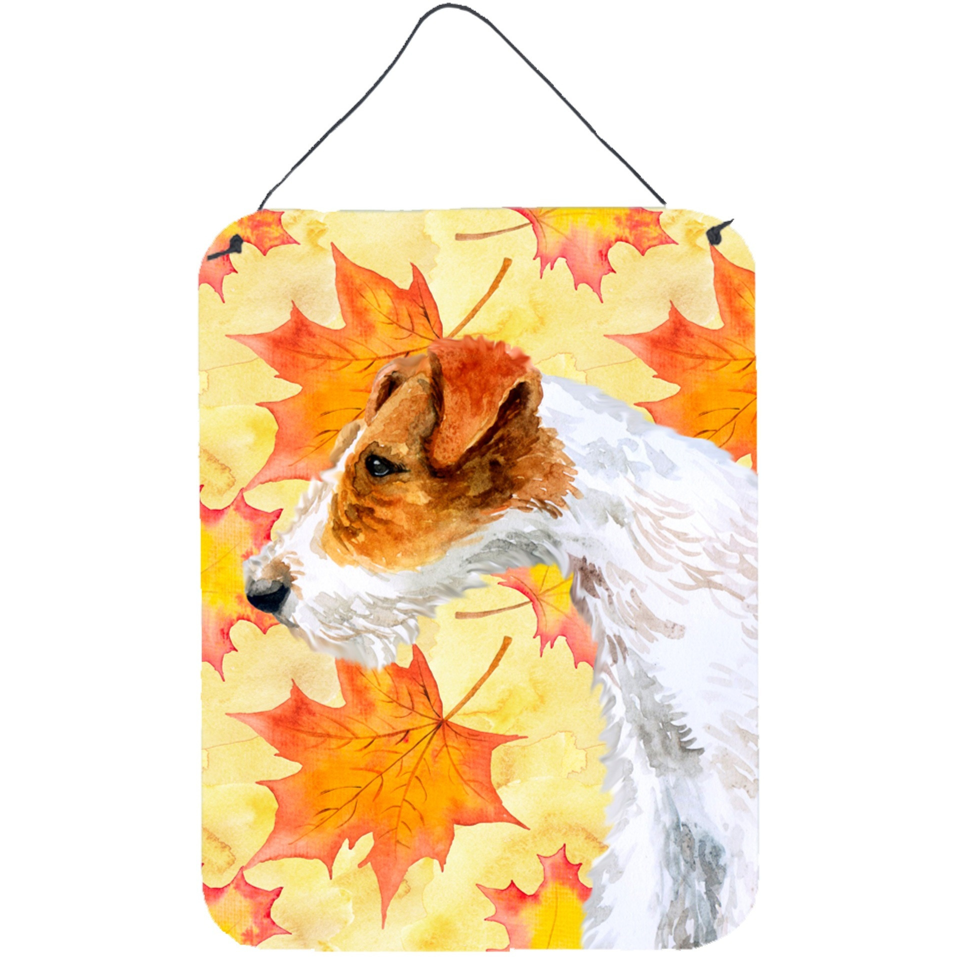 &quotCaroline's Treasures Fox Terrier Fall Metal Print, 16"" x 12"", Multicolor"