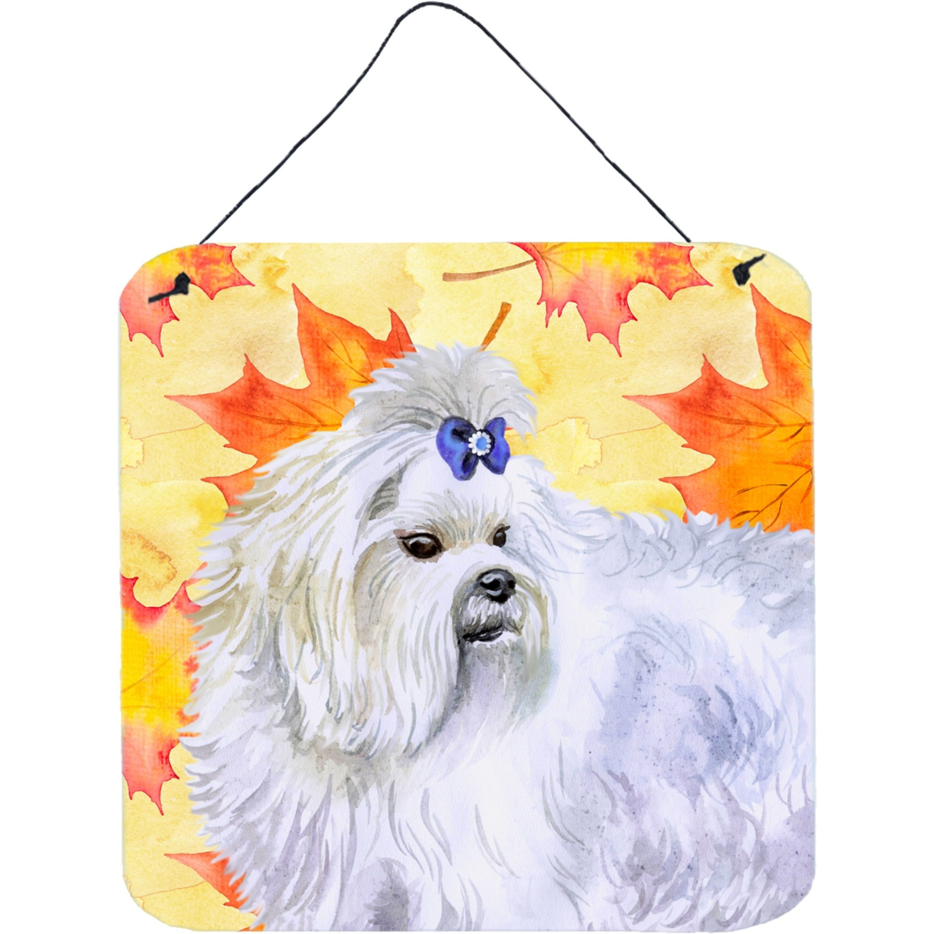 &quotCaroline's Treasures Maltese Metal Print, 6h x 6w, Fall Leaves"