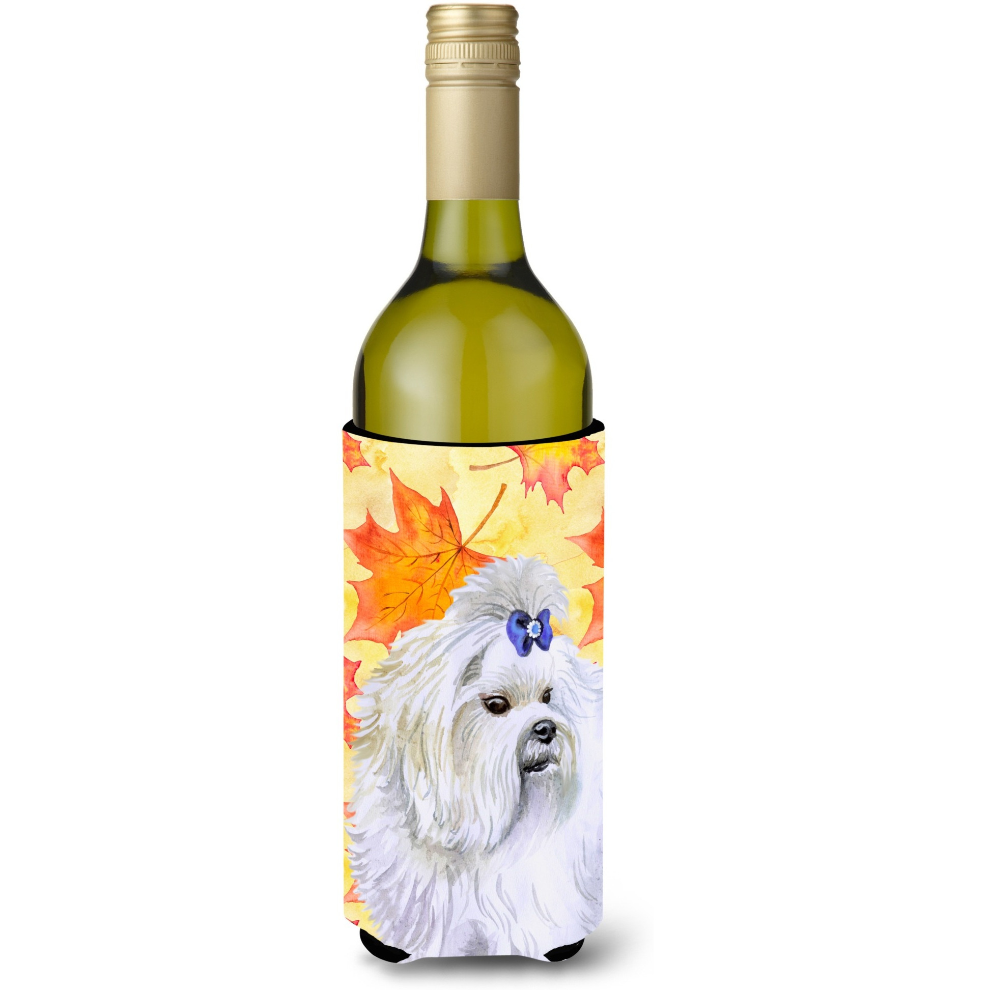 &quotCaroline's Treasures Maltese Fall Decorative Bottle Hugger, 750ml, Multicolor"