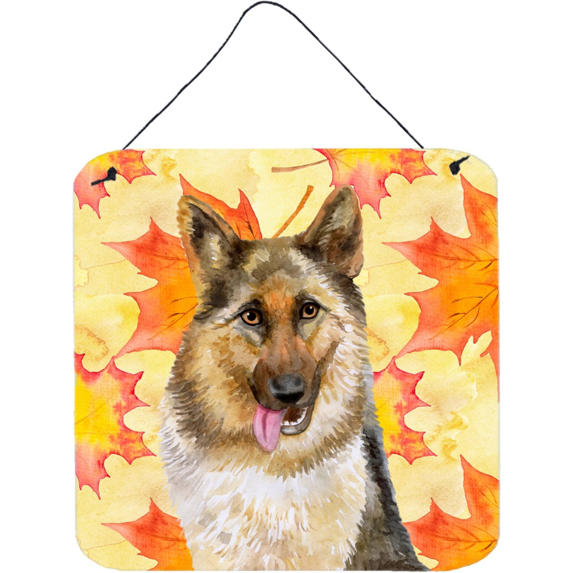 &quotCaroline's Treasures German Shepherd Metal Print, 6h x 6w, Fall Leaves"