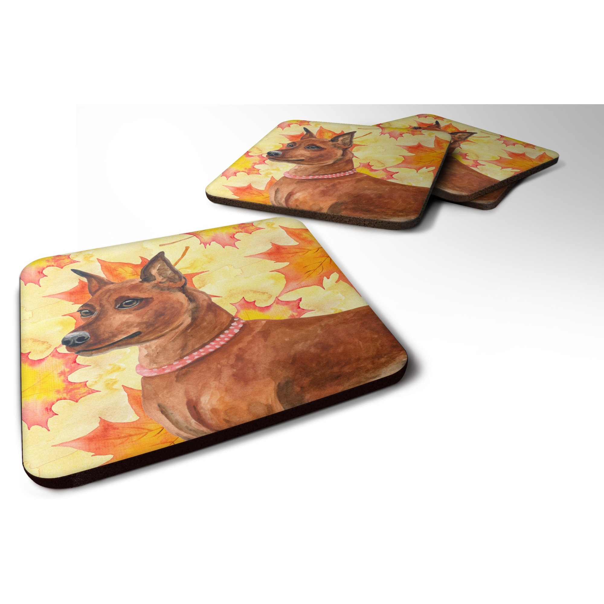 &quotCaroline's Treasures Miniature Pinscher Fall Decorative coasters, Multicolor"