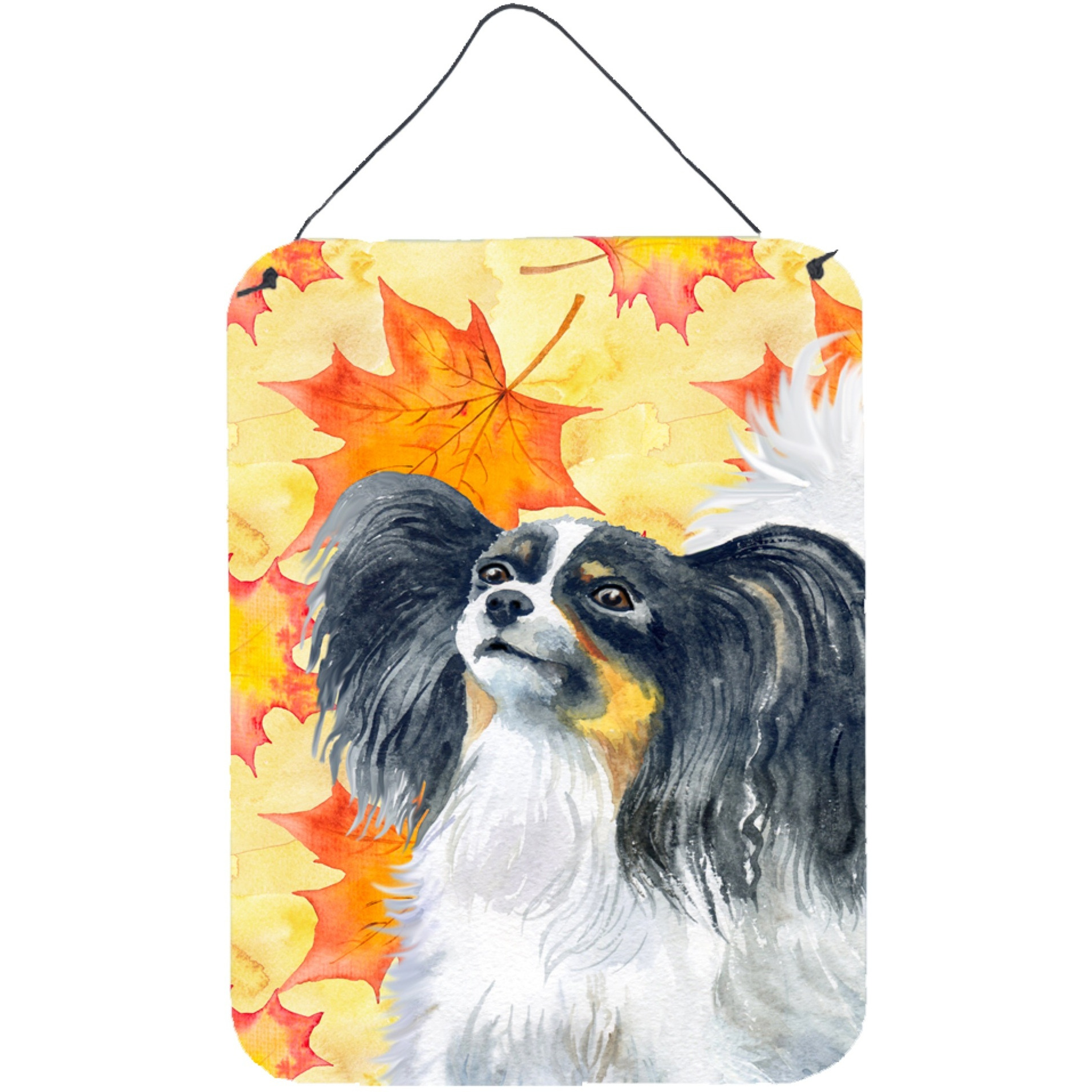 &quotCaroline's Treasures Papillon Fall Metal Print, 16"" x 12"", Multicolor"