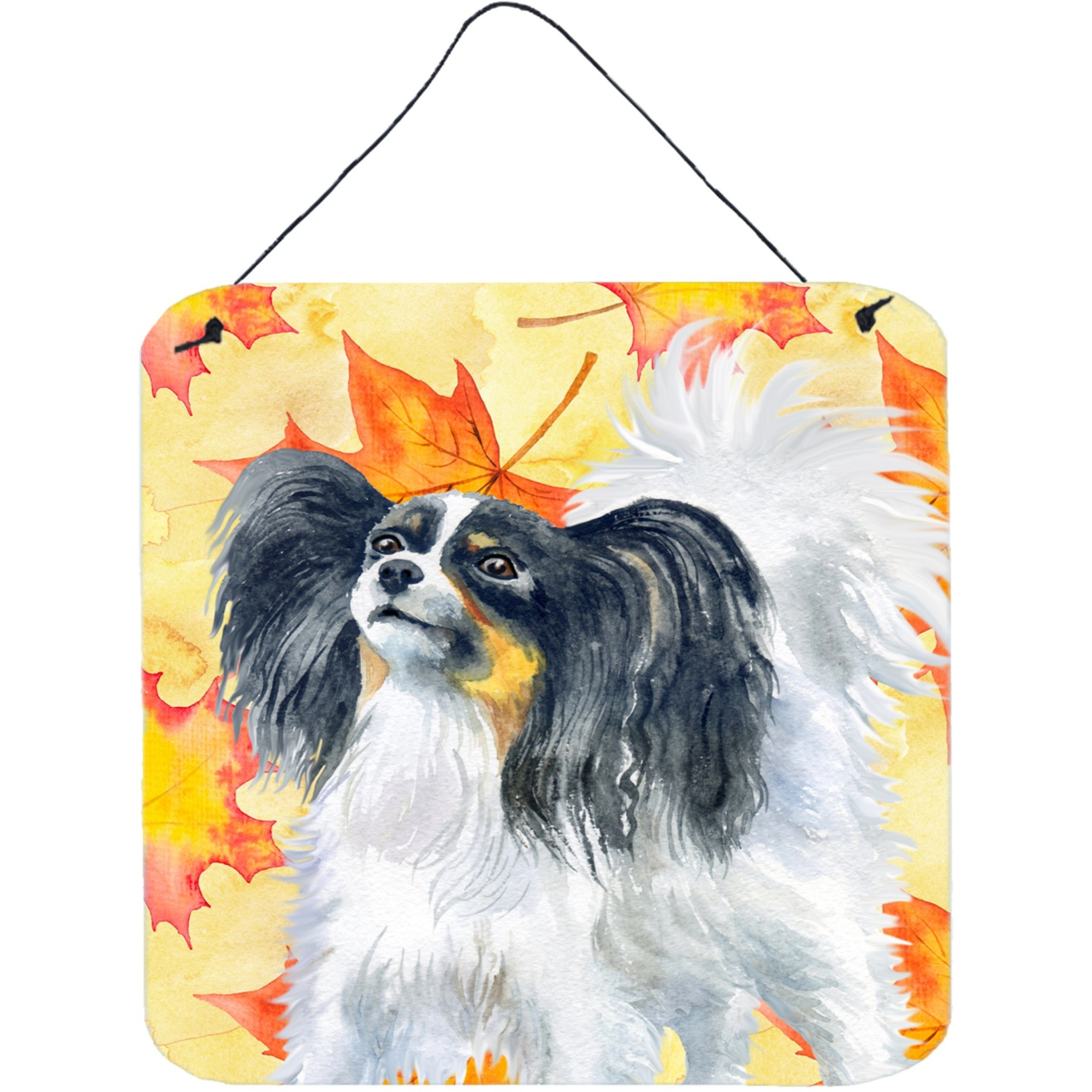 &quotCaroline's Treasures Papillon Metal Print, 6h x 6w, Fall Leaves"