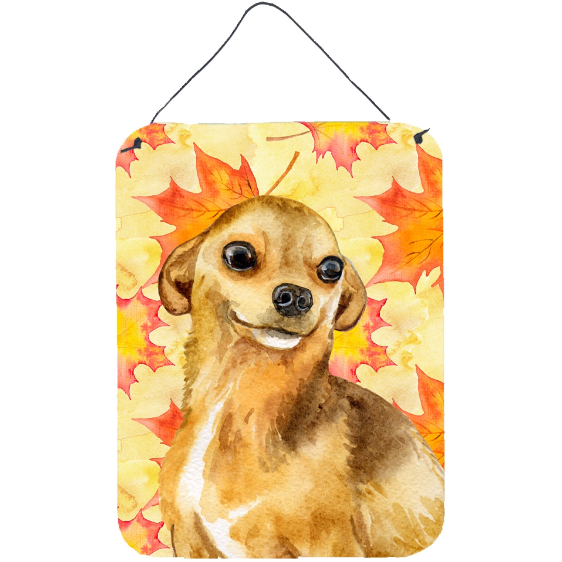 &quotCaroline's Treasures Chihuahua Fall Metal Print, 16"" x 12"", Multicolor"