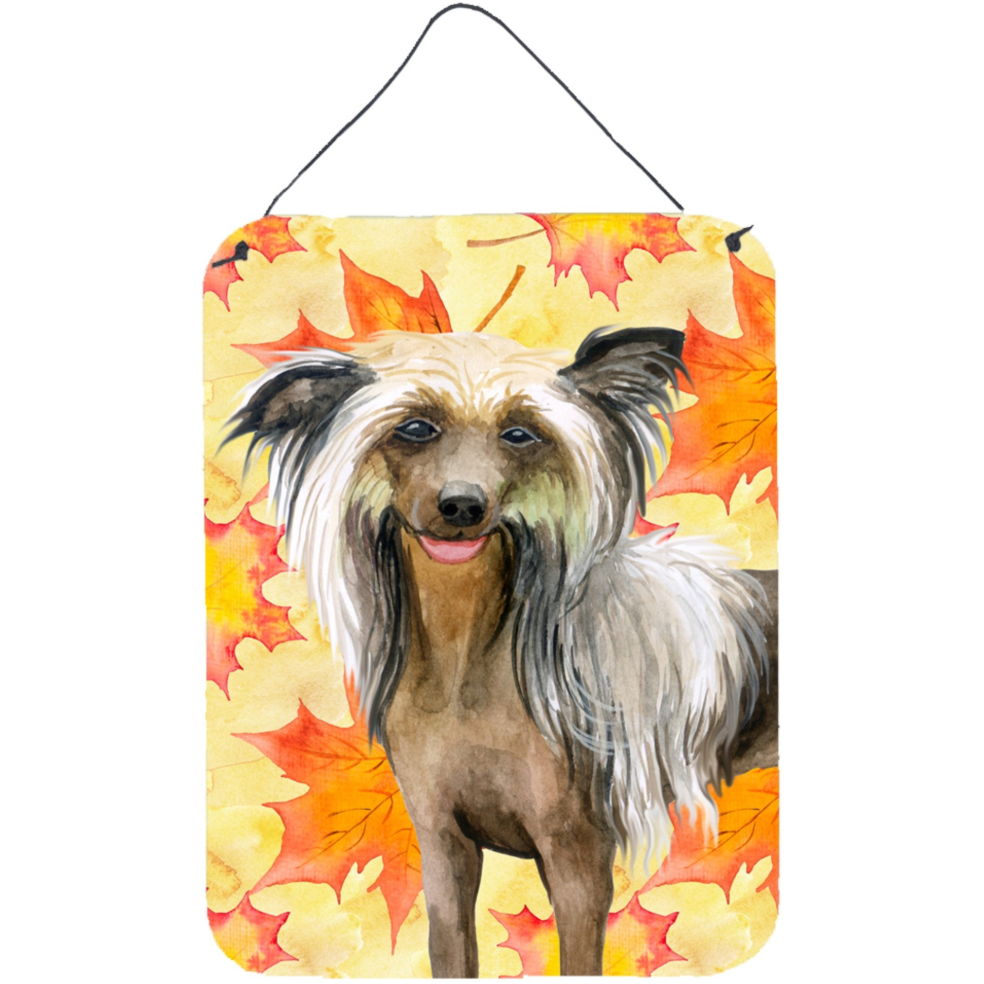 &quotCaroline's Treasures Chinese Crested Fall Metal Print, 16"" x 12"", Multicolor"