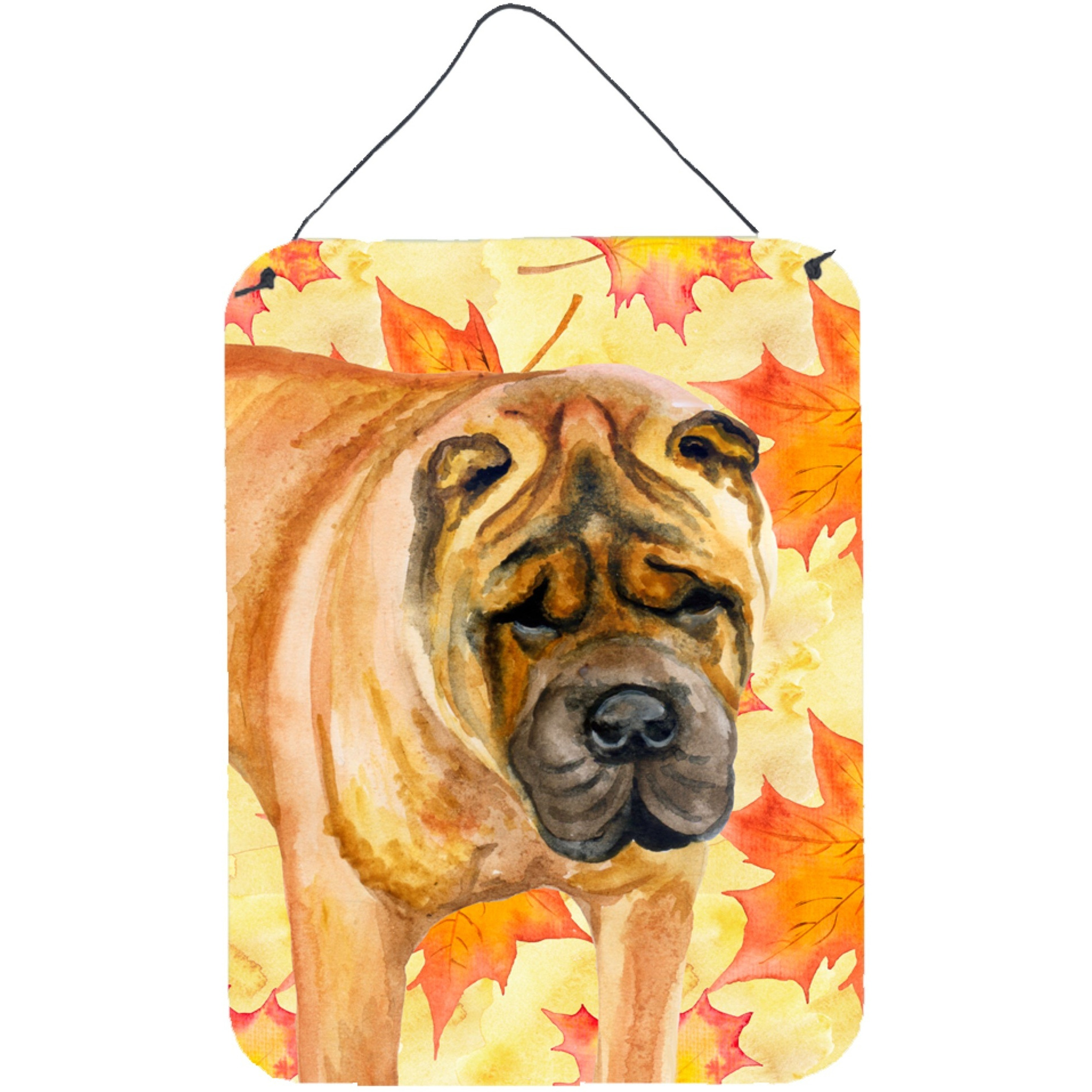 &quotCaroline's Treasures Shar Pei Fall Metal Print, 16"" x 12"", Multicolor"