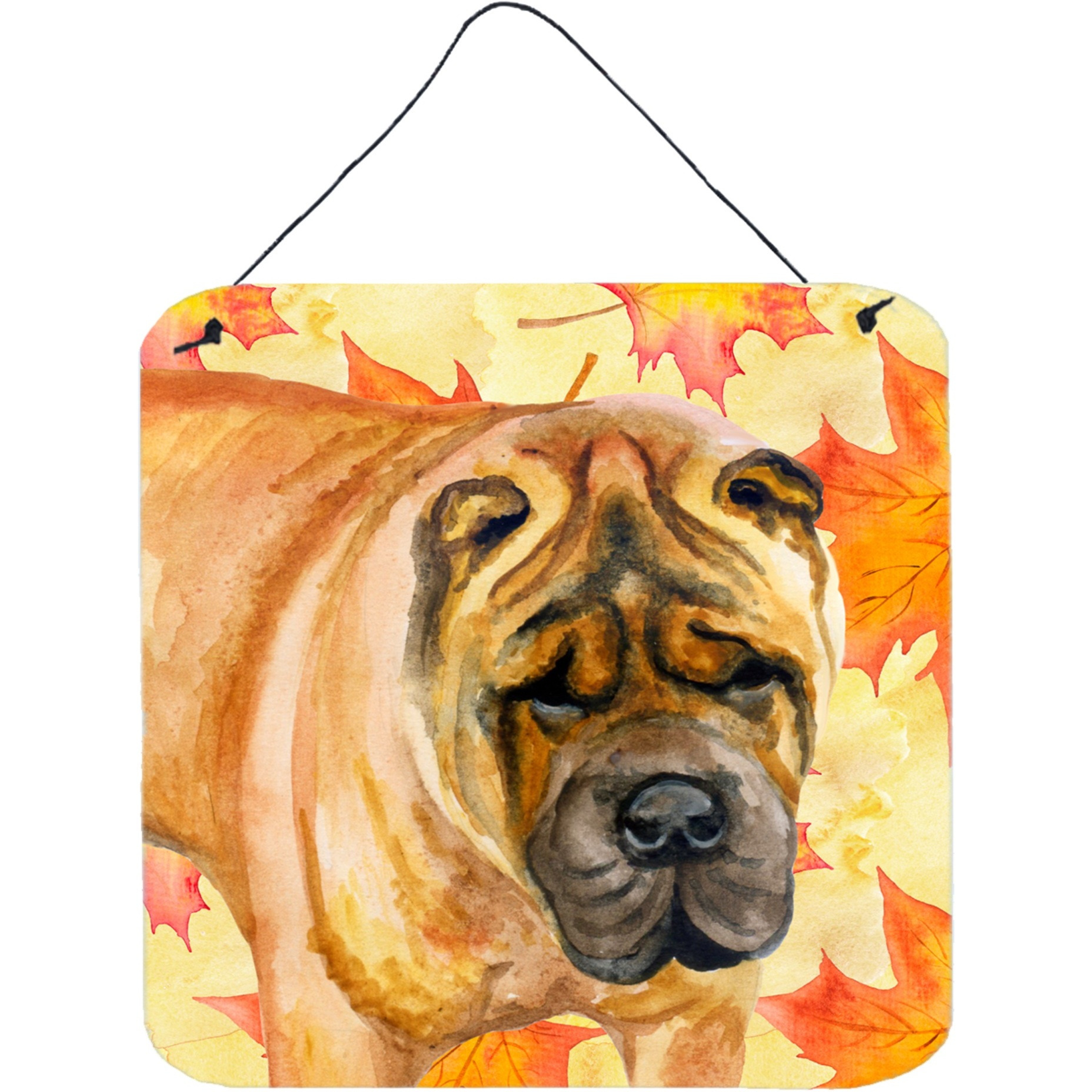 &quotCaroline's Treasures Shar Pei Metal Print, 6h x 6w, Fall Leaves"