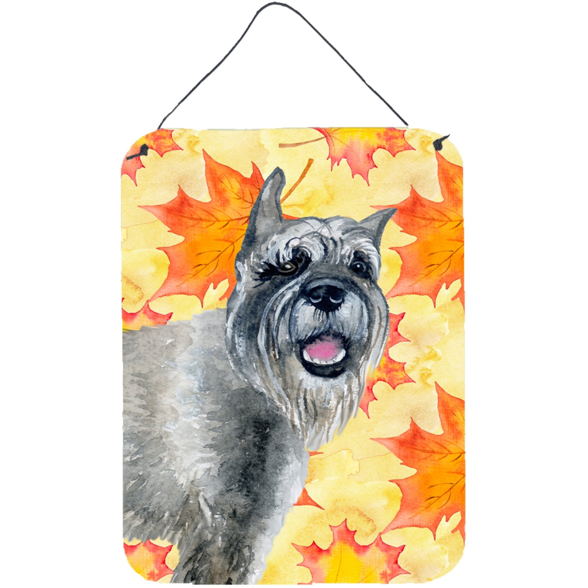 &quotCaroline's Treasures Schnauzer Fall Metal Print, 16"" x 12"", Multicolor"