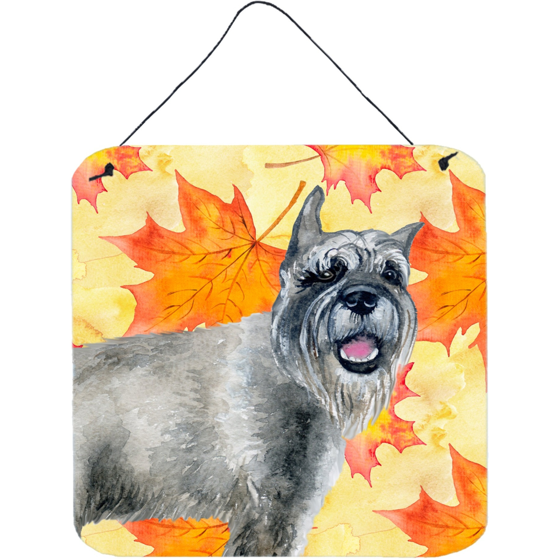 &quotCaroline's Treasures Schnauzer Metal Print, 6h x 6w, Fall Leaves"