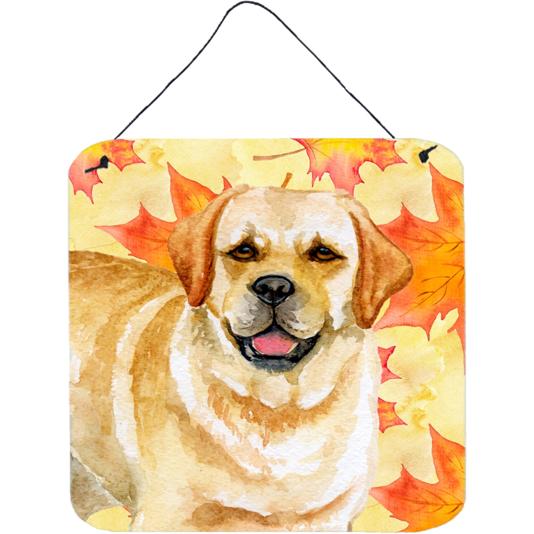 &quotCaroline's Treasures Golden Retriever Metal Print, 6h x 6w, Fall Leaves"