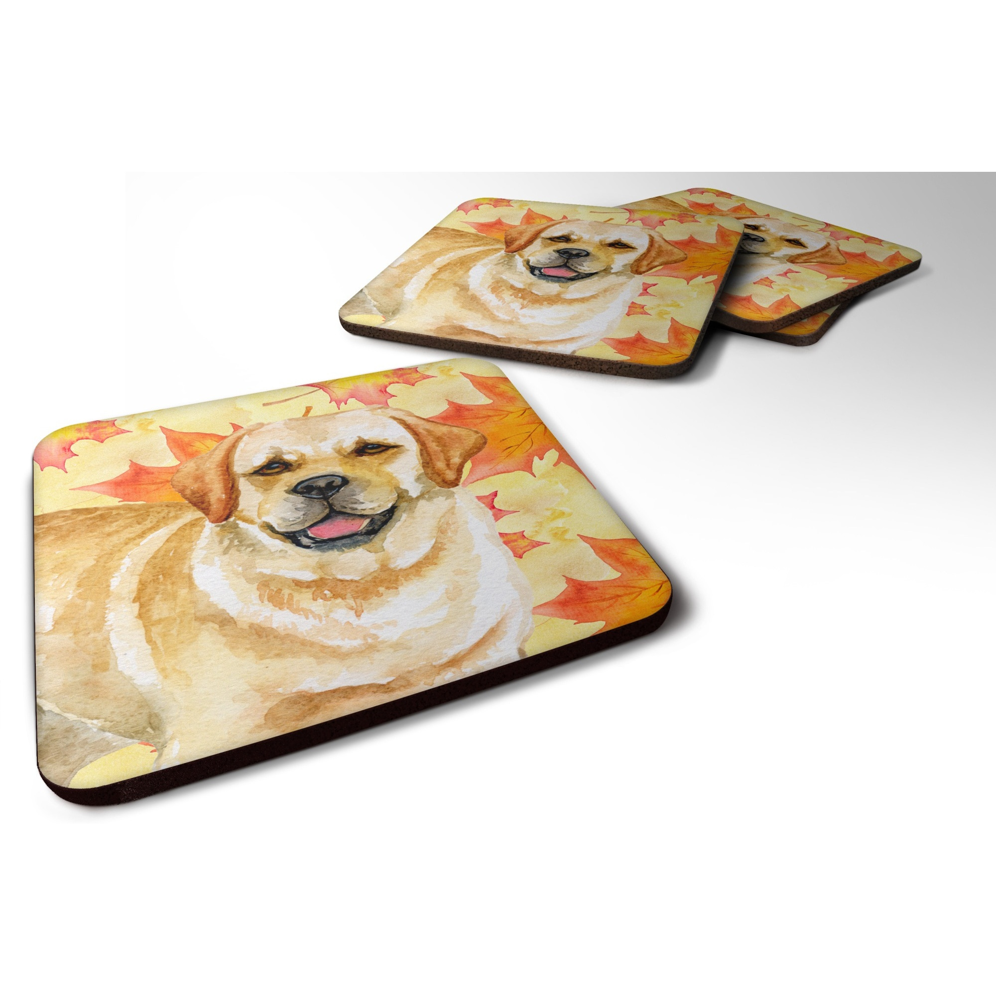 &quotCaroline's Treasures Golden Retriever Fall Decorative coasters, Multicolor"