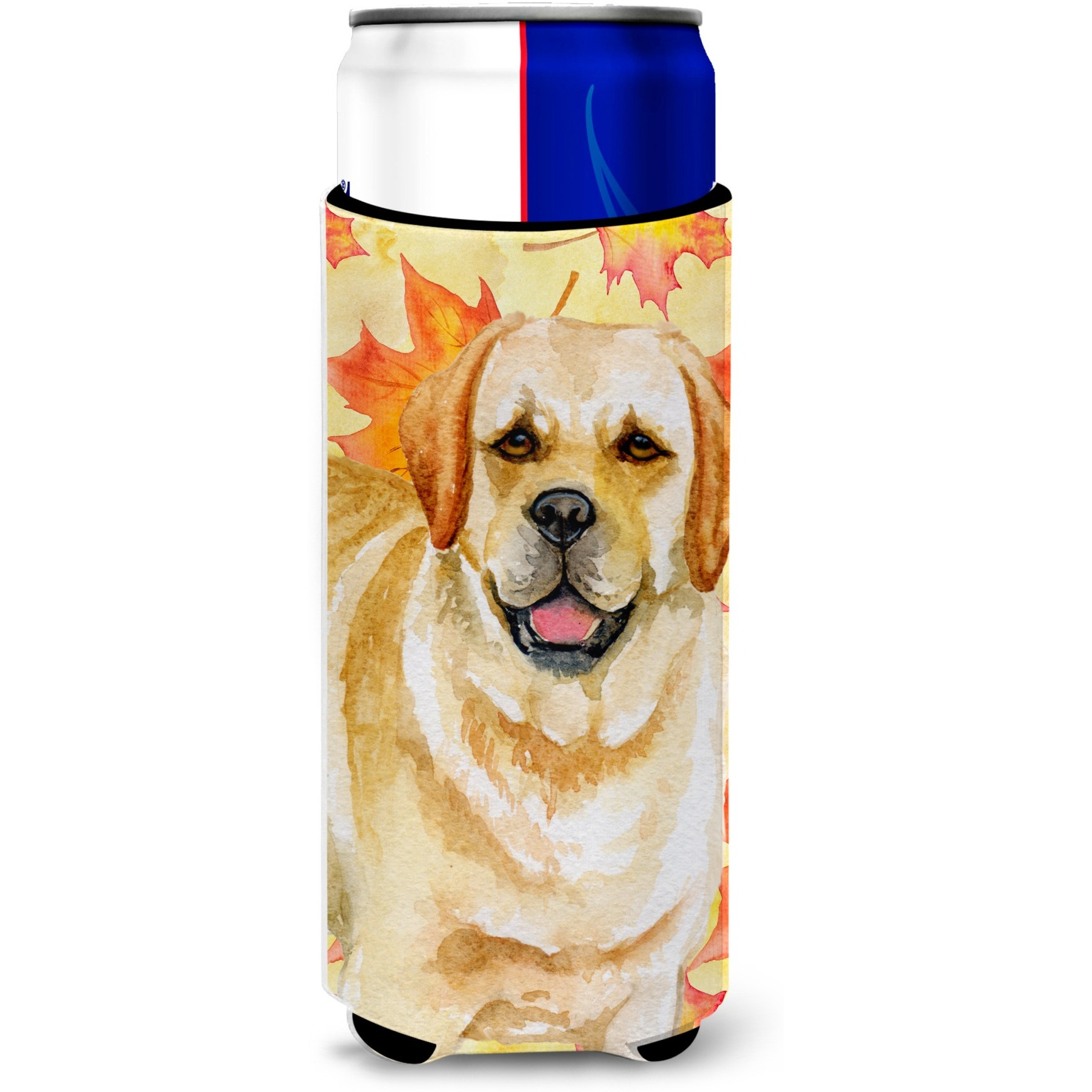 &quotCaroline's Treasures Golden Retriever Fall Decorative Can Hugger, Slim, Multicolor"