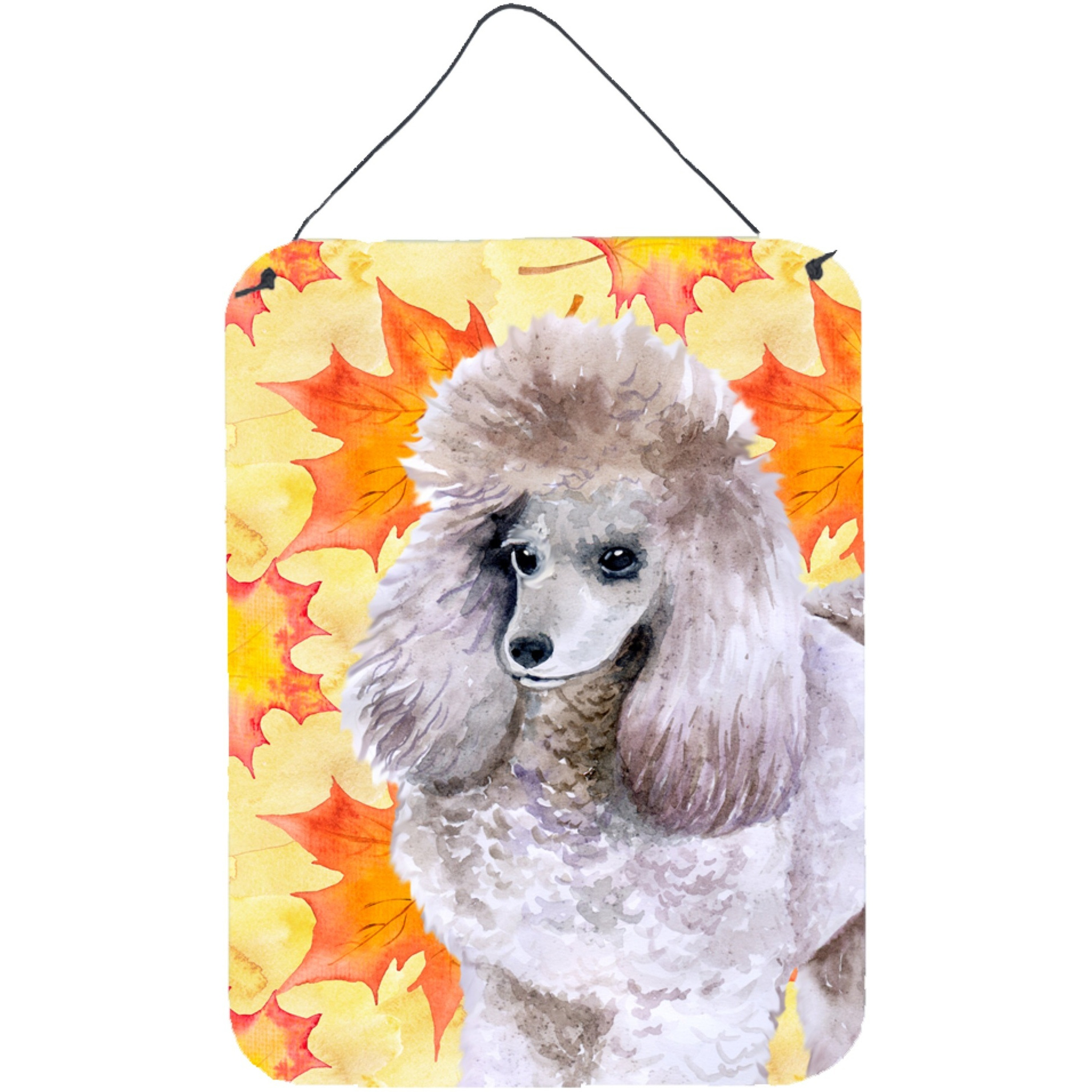 &quotCaroline's Treasures Poodle Fall Metal Print, 16"" x 12"", Multicolor"