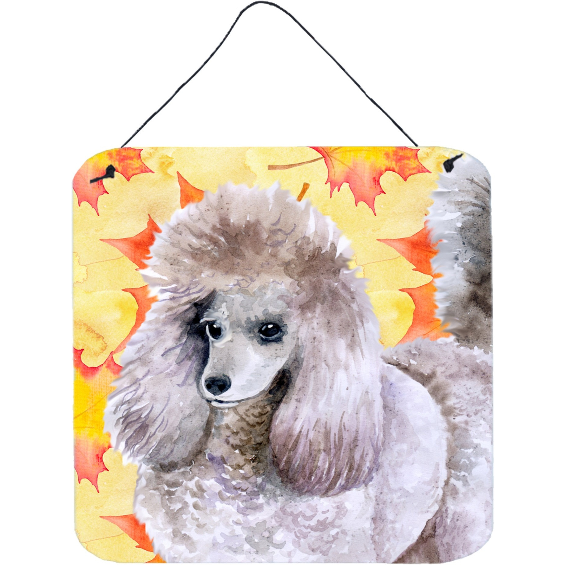 &quotCaroline's Treasures Poodle Metal Print, 6h x 6w, Fall Leaves"