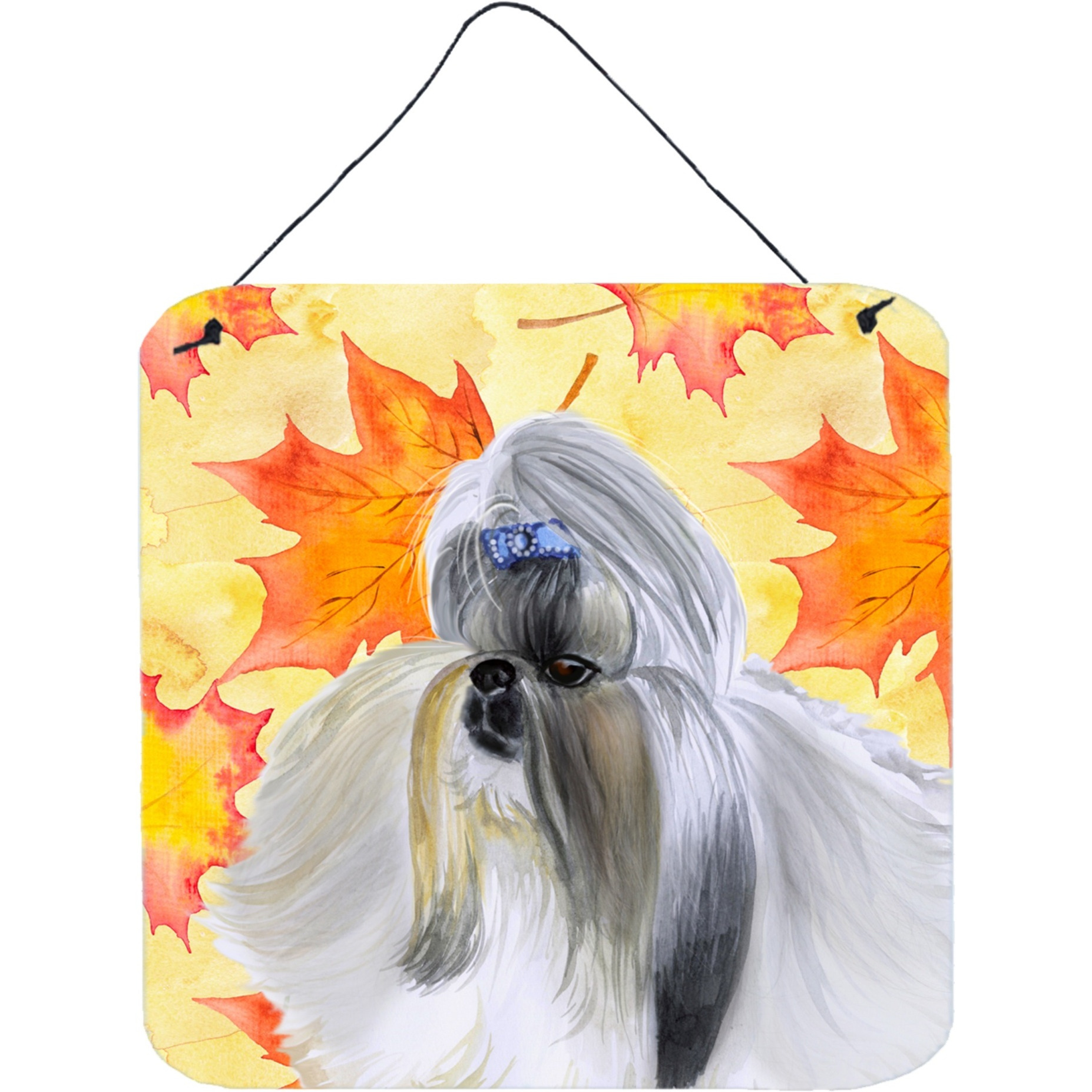 &quotCaroline's Treasures Shih Tzu Metal Print, 6h x 6w, Fall Leaves"