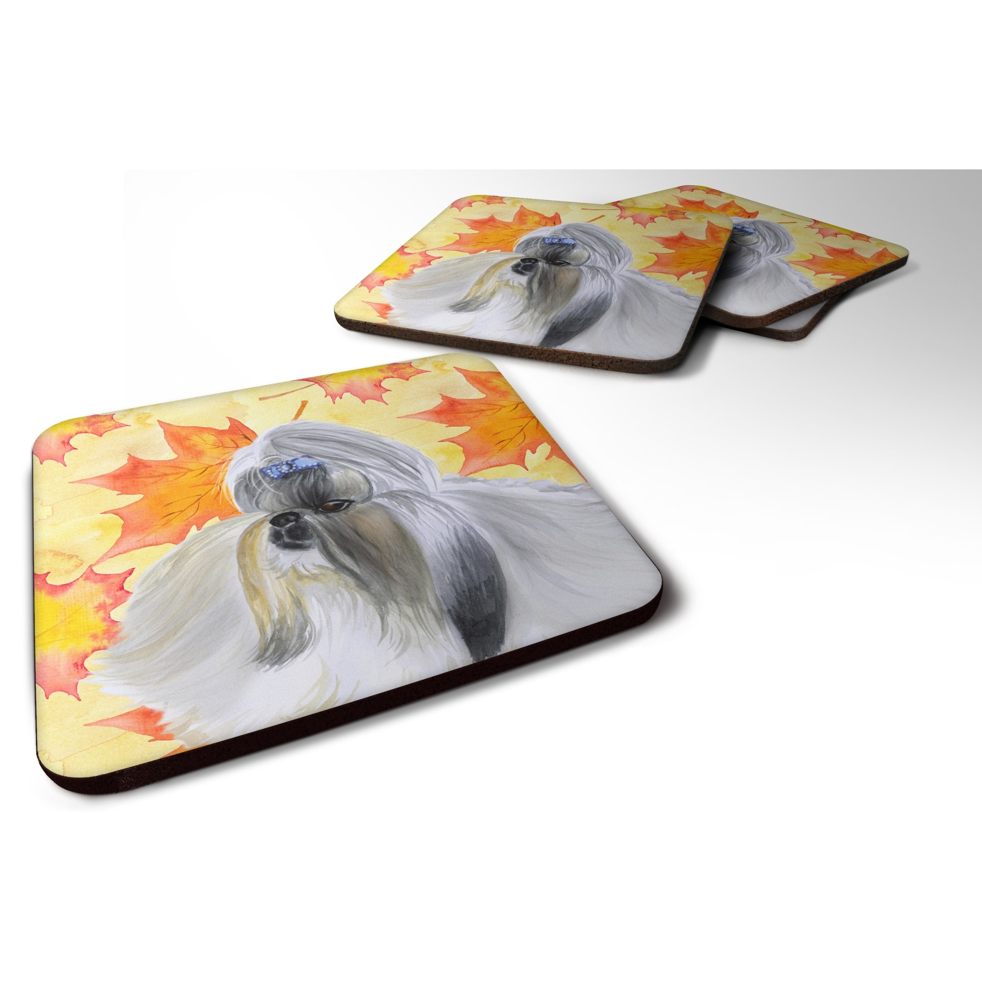 &quotCaroline's Treasures Shih Tzu Fall Decorative coasters, Multicolor"