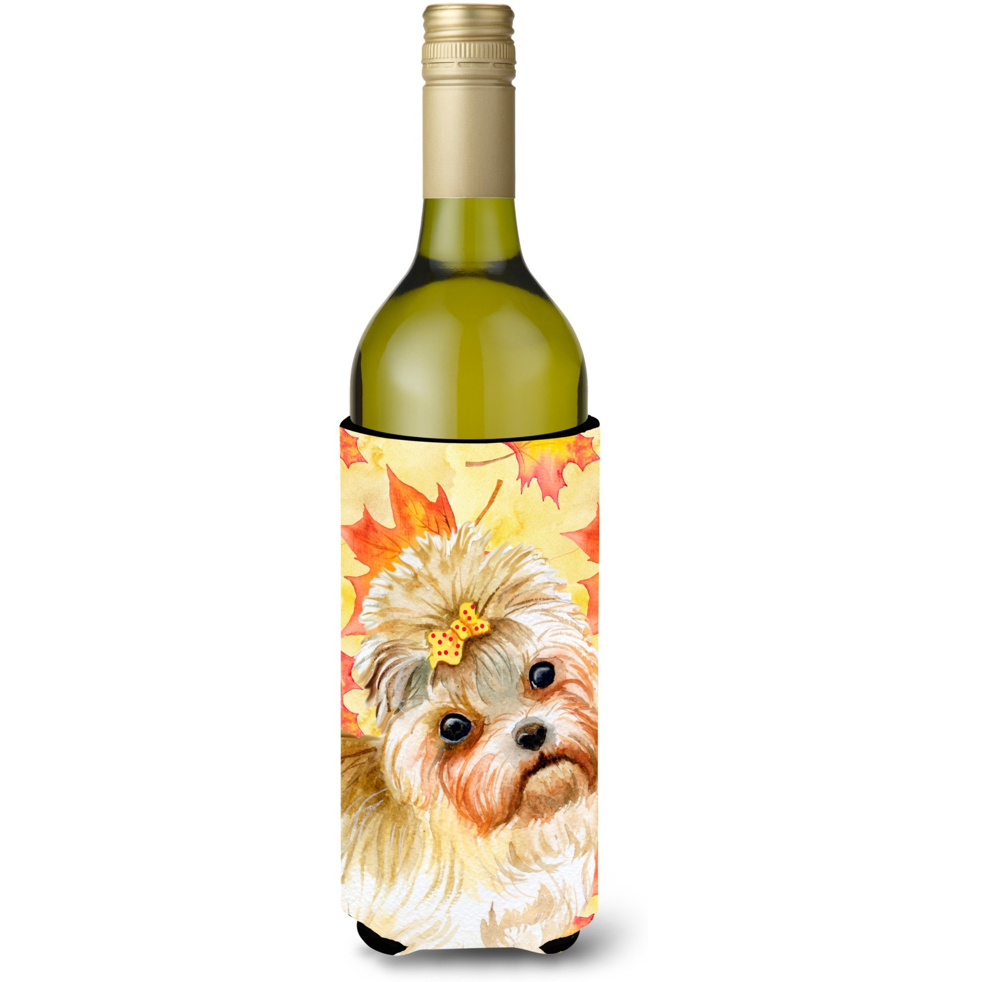 &quotCaroline's Treasures Morkie Fall Decorative Bottle Hugger, 750ml, Multicolor"