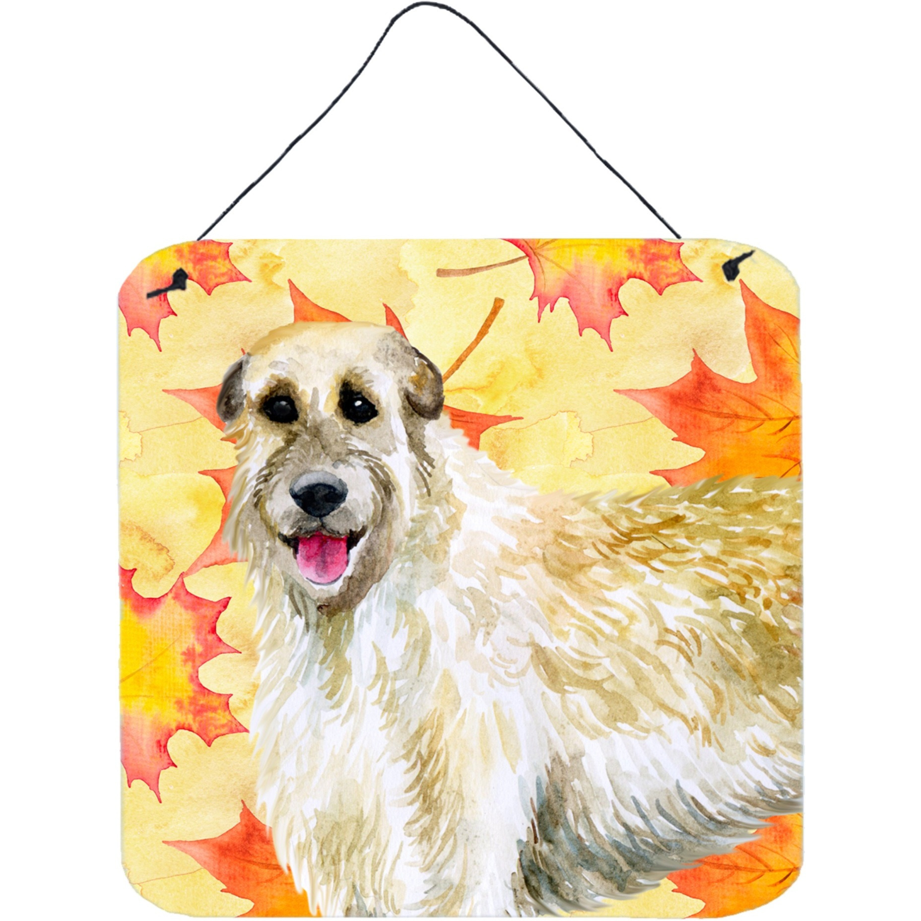 &quotCaroline's Treasures Irish Wolfhound Metal Print, 6h x 6w, Fall Leaves"