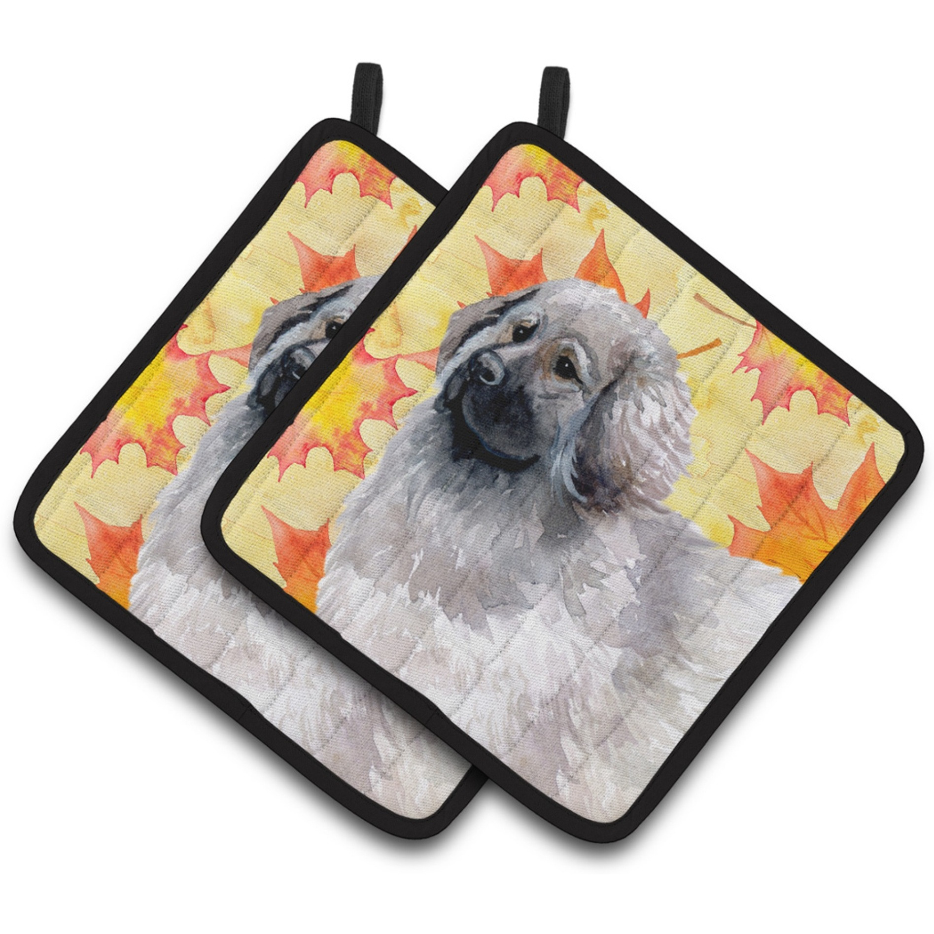 &quotCaroline's Treasures Moscow Watchdog Decorated pot holder, 7.5H x 7.5W, Fall Leaves"