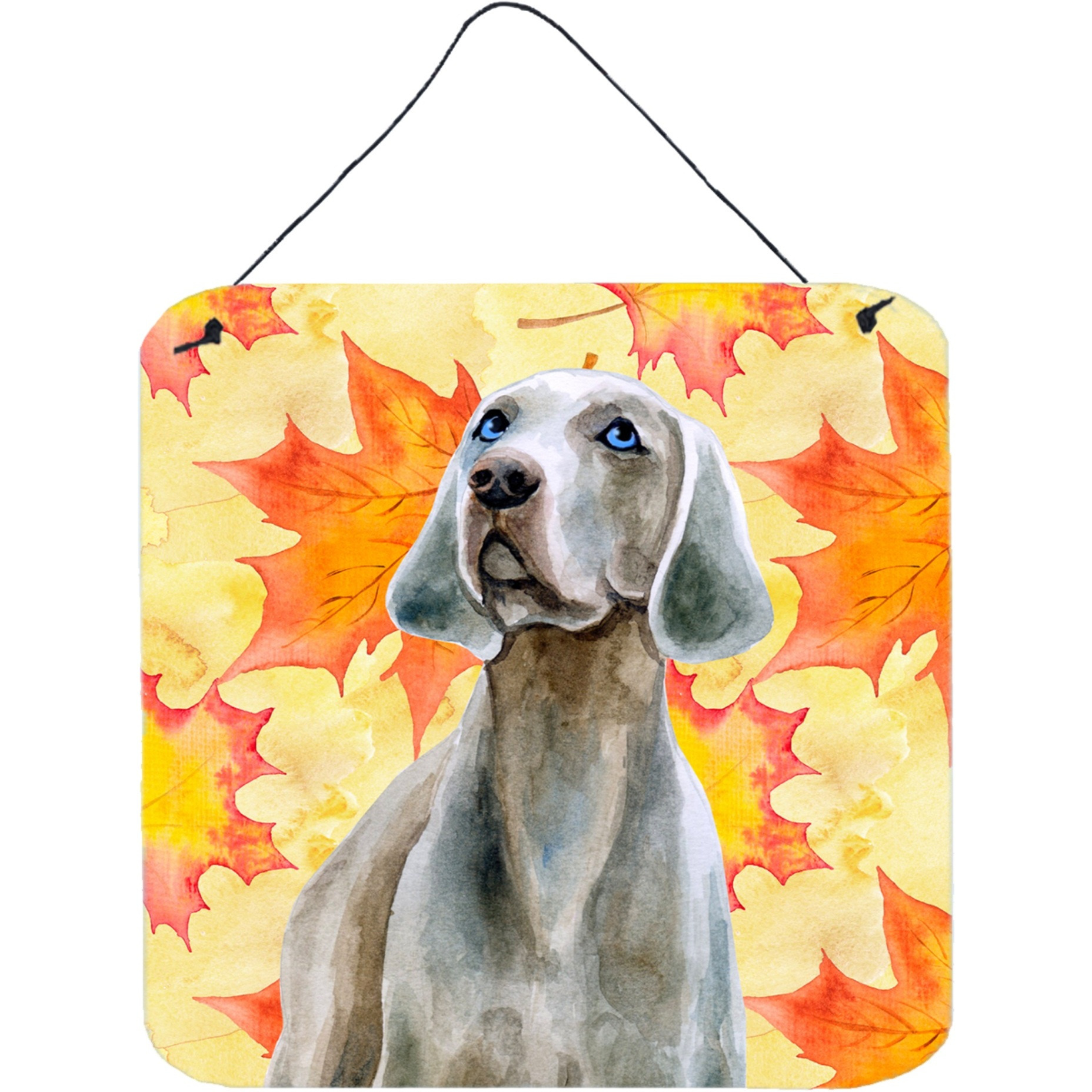 &quotCaroline's Treasures Weimaraner Metal Print, 6h x 6w, Fall Leaves"