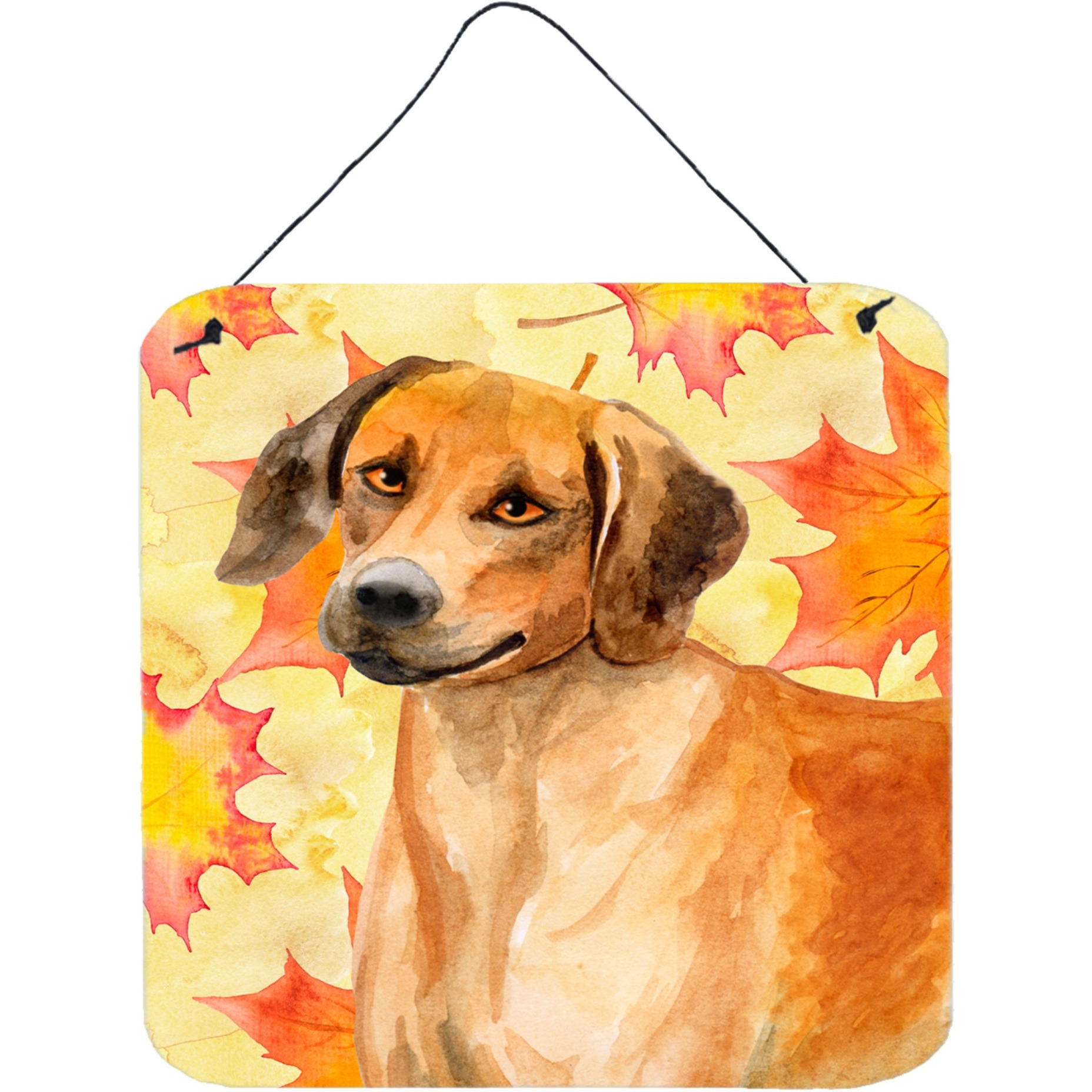 &quotCaroline's Treasures Rhodesian Ridgeback Metal Print, 6h x 6w, Fall Leaves"