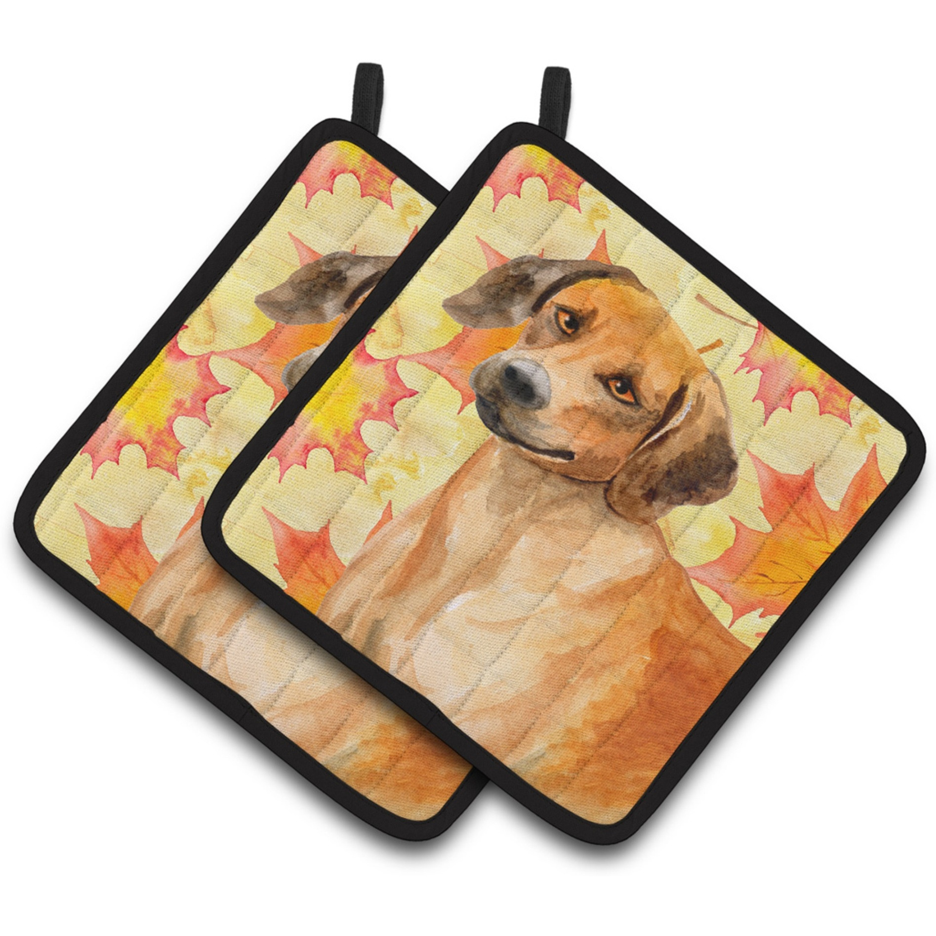 &quotCaroline's Treasures Rhodesian Ridgeback Decorated pot holder, 7.5H x 7.5W, Fall Leaves"